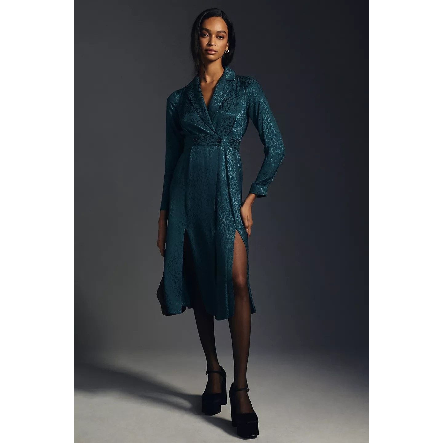Anthropologie New Button Front Blazer Wrap Midi Dress $180 SIZE 6 Size M / US 6-8 / IT 42-44 - 5 Thumbnail