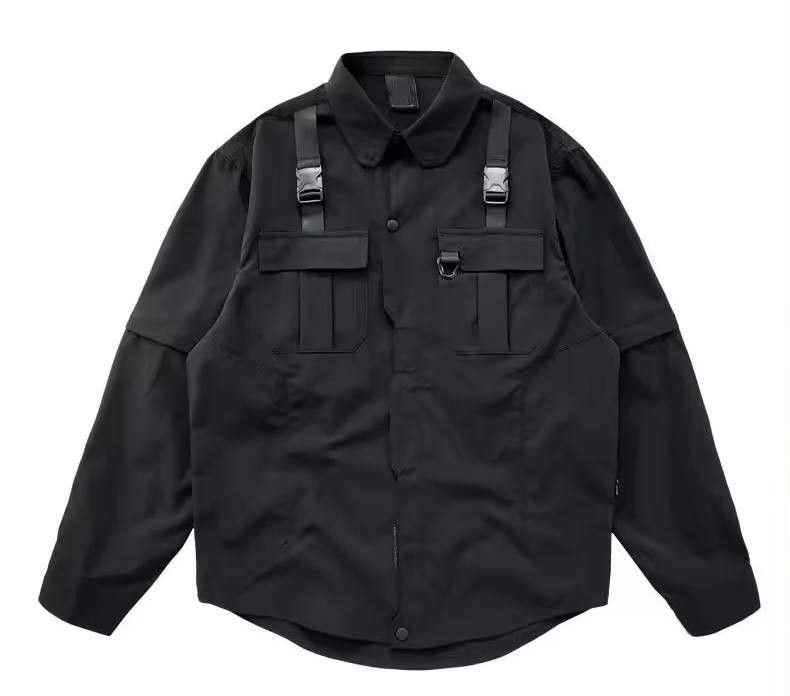 Japanese Brand × Vintage solid black shirt Size US L / EU 52-54 / 3 - 2 Thumbnail