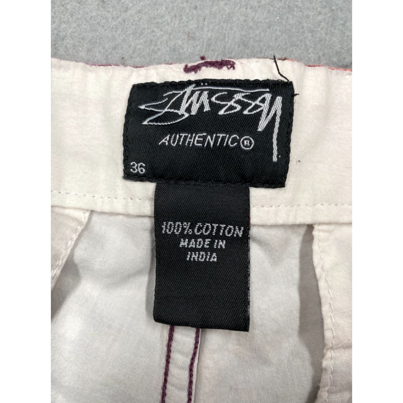 Vintage Stussy Shorts Mens 36 Red Plaid 12" Skate Golf Casual Streetwear Y2K Size US 36 / EU 52 - 2 Thumbnail