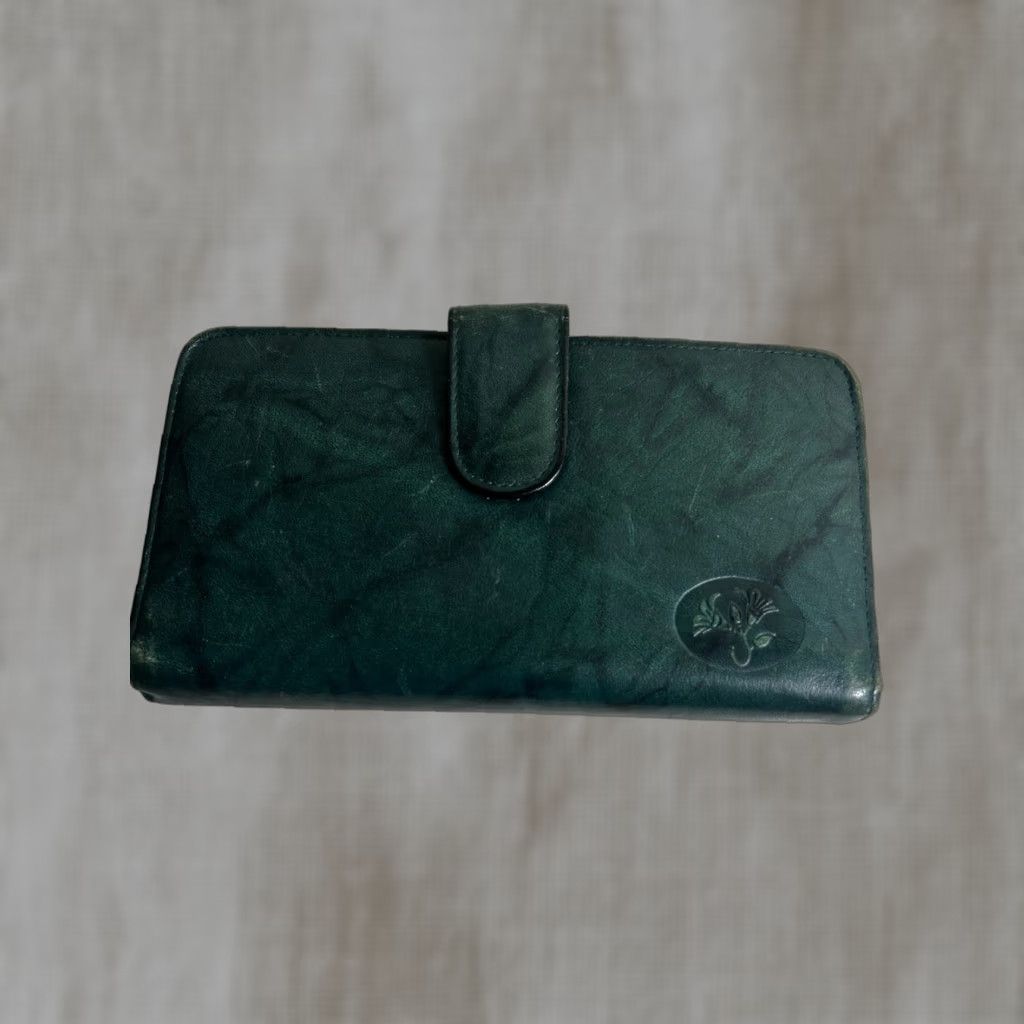 Vintage VINTAGE Buxton Wallet Women Leather Bifold Cardholder Coin Green 7.5x3.5x1 Womens Green Leather Wallet Bifold Buxton 90s? Size ONE SIZE - 1 Thumbnail