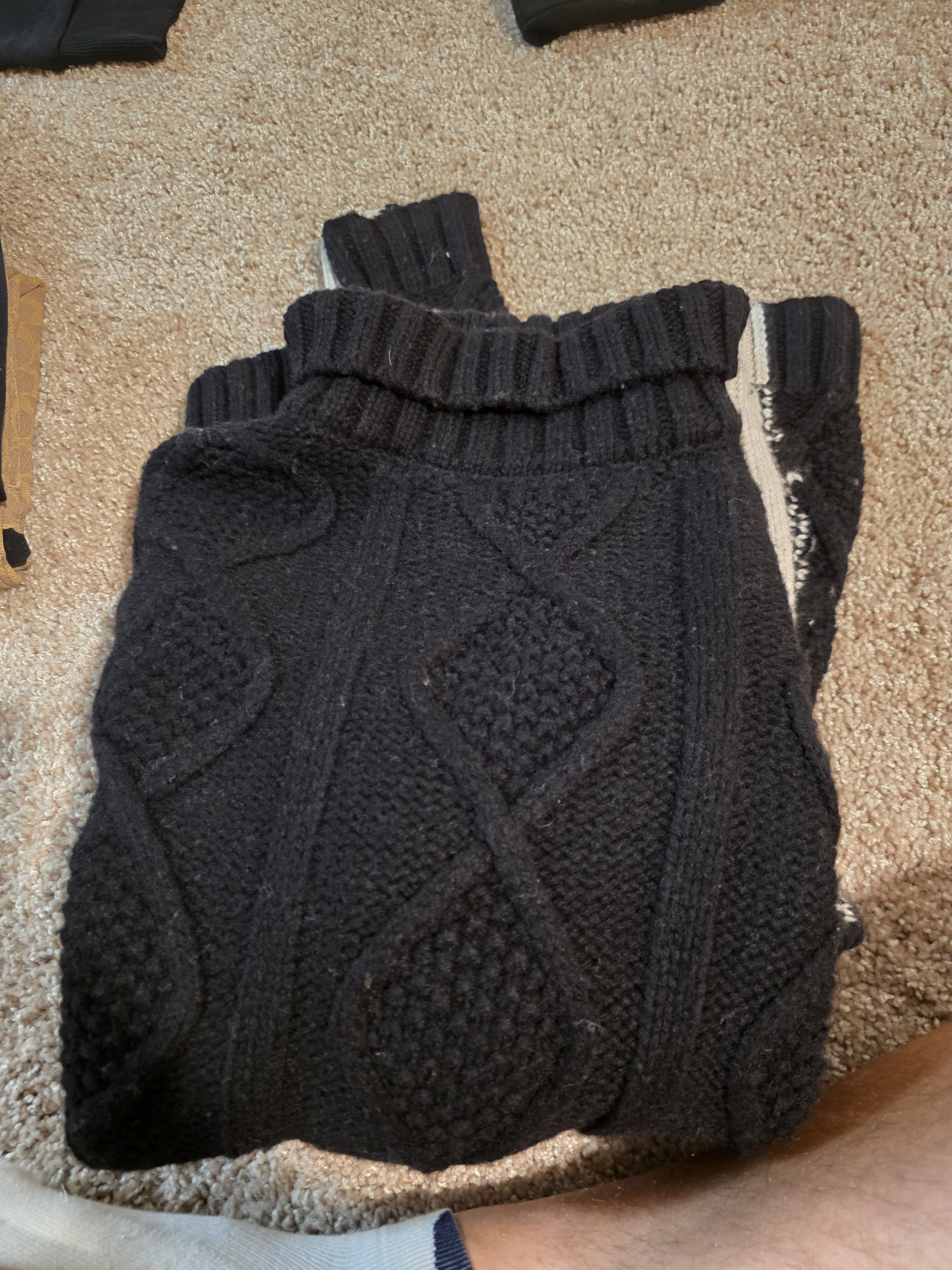 Karl Lagerfeld Karl Lagerfeld: Cabled Contrast Turtleneck (50% Wool) Size US M / EU 48-50 / 2 - 5 Thumbnail