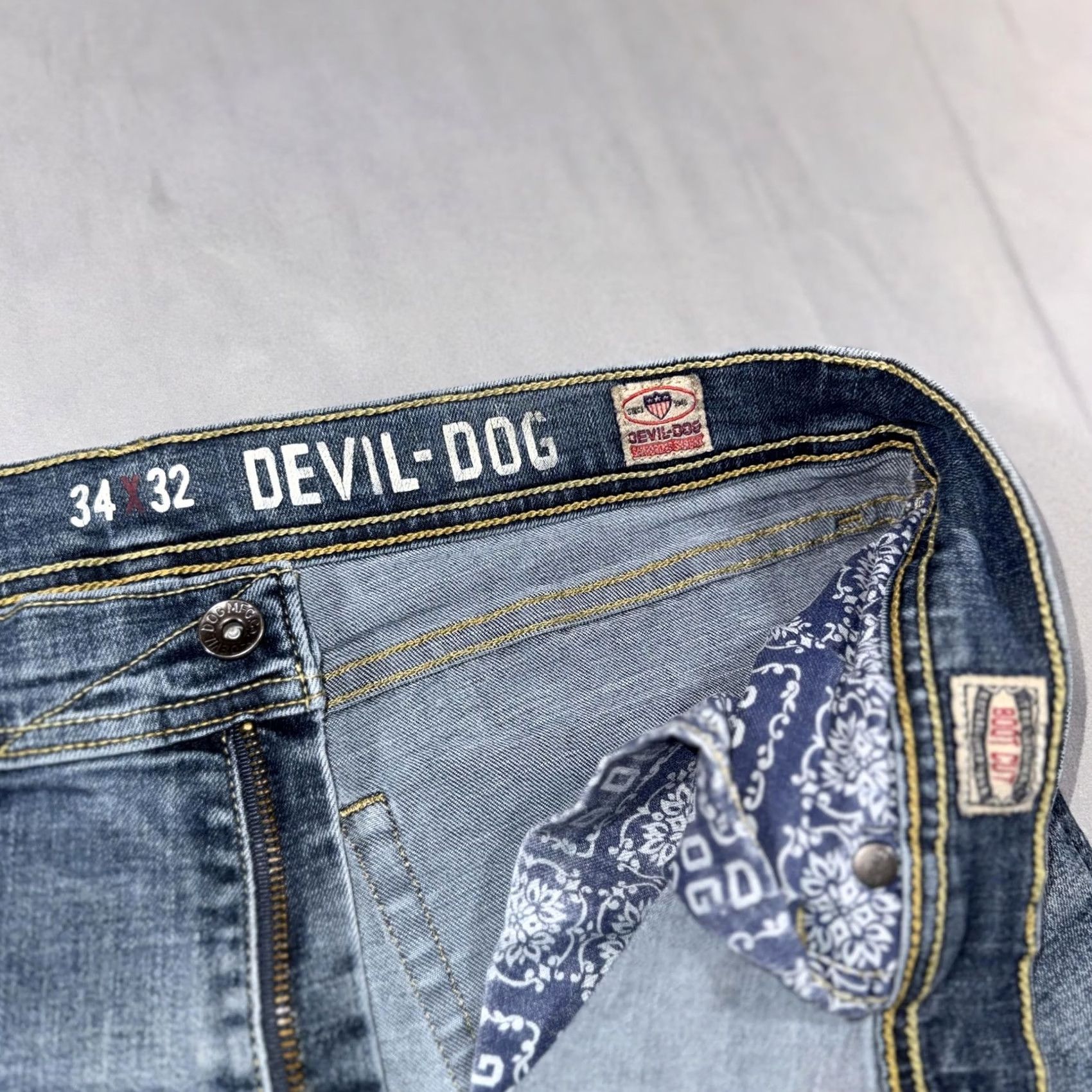 Vintage Devil-Dog Dungarees Jeans Mens 34 Blue Light Wash Straight Leg Denim Pants Regular Size US 34 / EU 50 - 4 Thumbnail