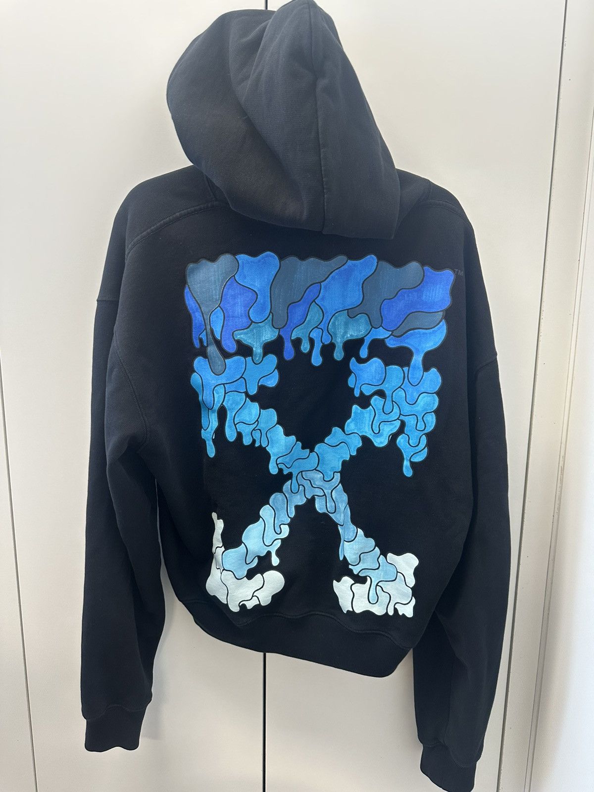 Off White Off White blue marker hoodie Grailed