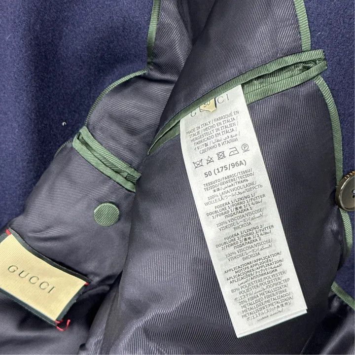 Gucci Gucci Gucci Double-Breasted Navy Coat for Men -2506 Size US L / EU 52-54 / 3 - 6 Thumbnail