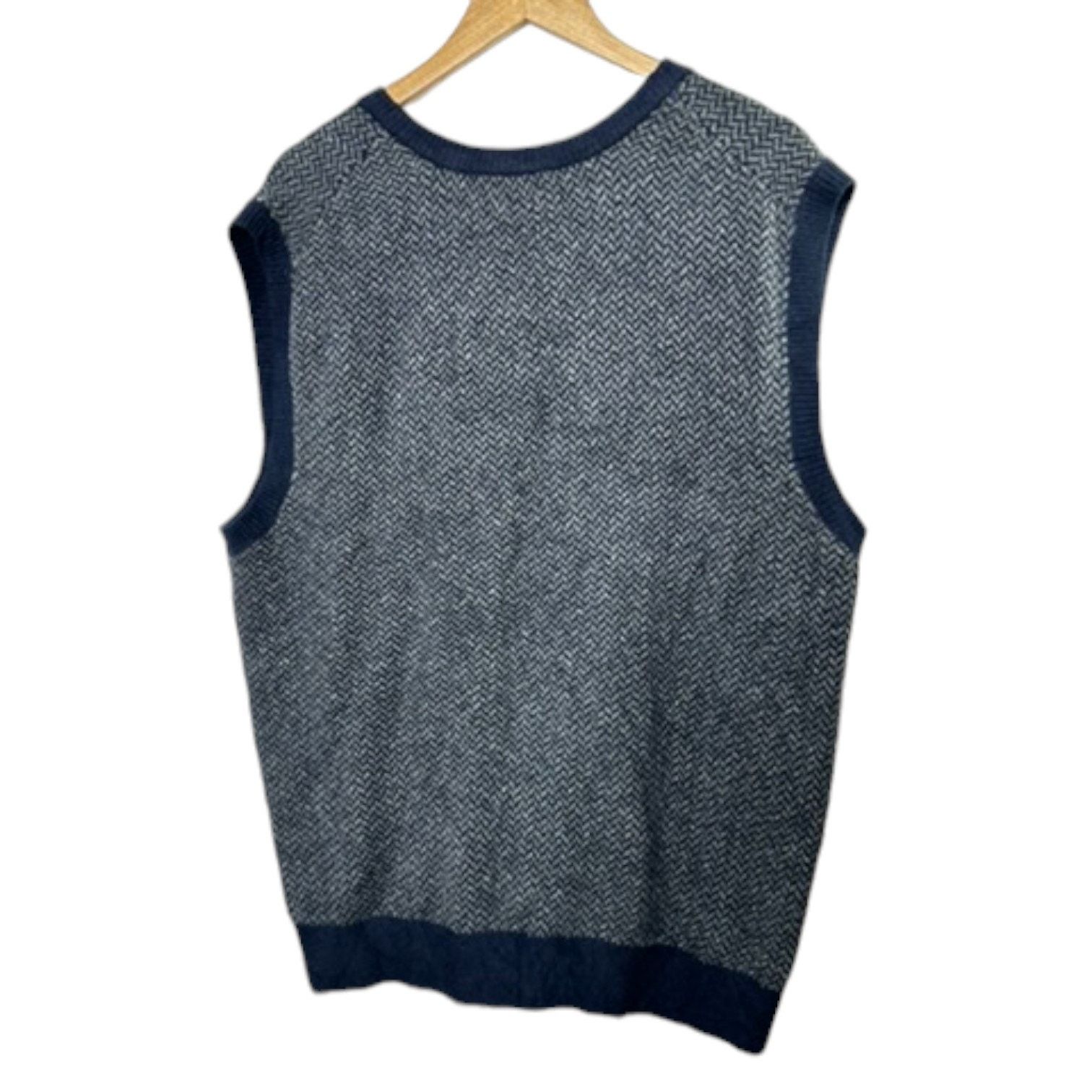 Old Navy Old Navy Blue & Gray Cotton V-Neck Sweater Vest Men's XL Size US XL / EU 56 / 4 - 2 Thumbnail
