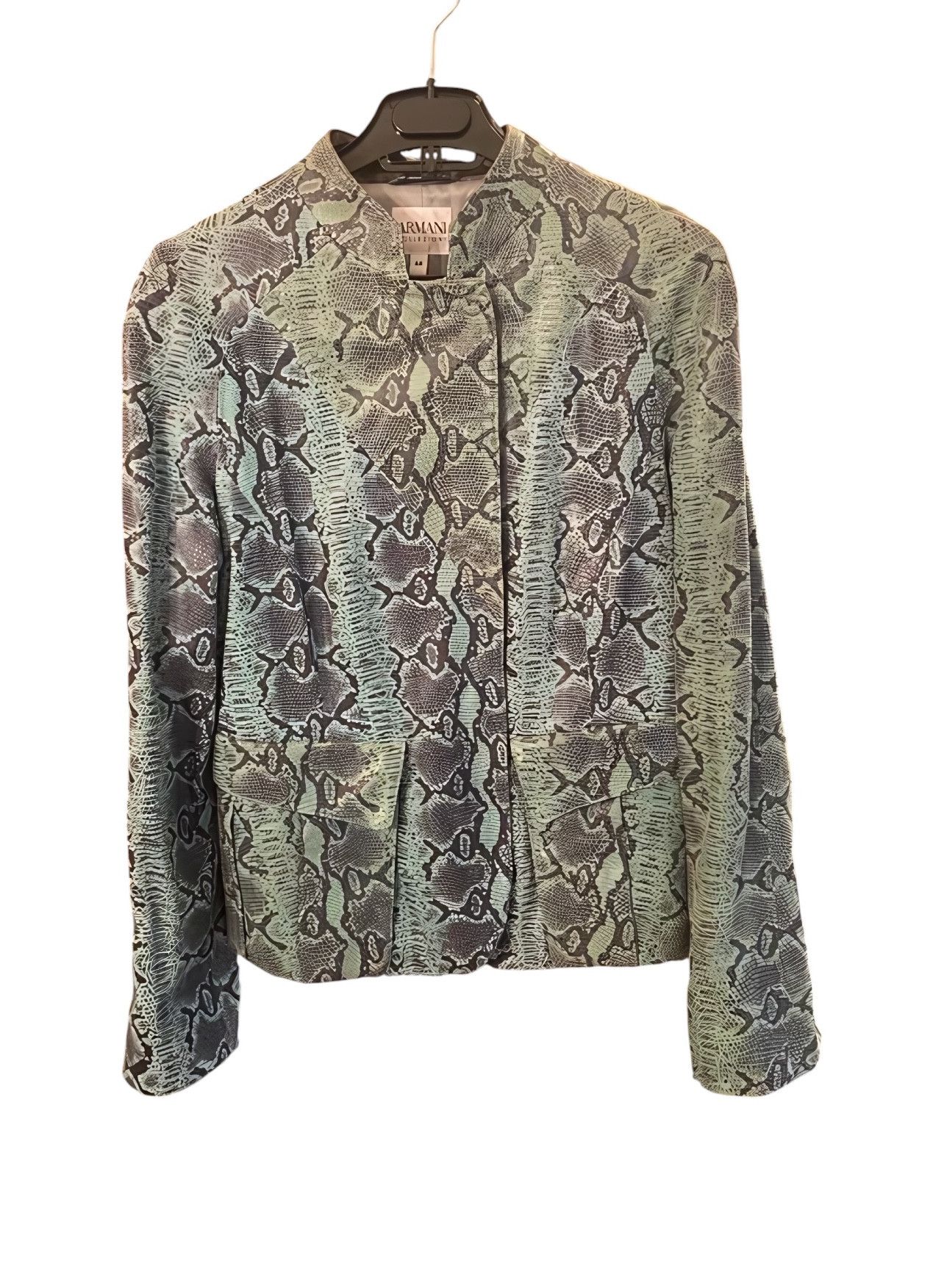 Armani Collezioni GOATSKIN LEATHER SNAKE SKIN PATTERN JACKET Size M / US 6-8 / IT 42-44 - 1 Thumbnail