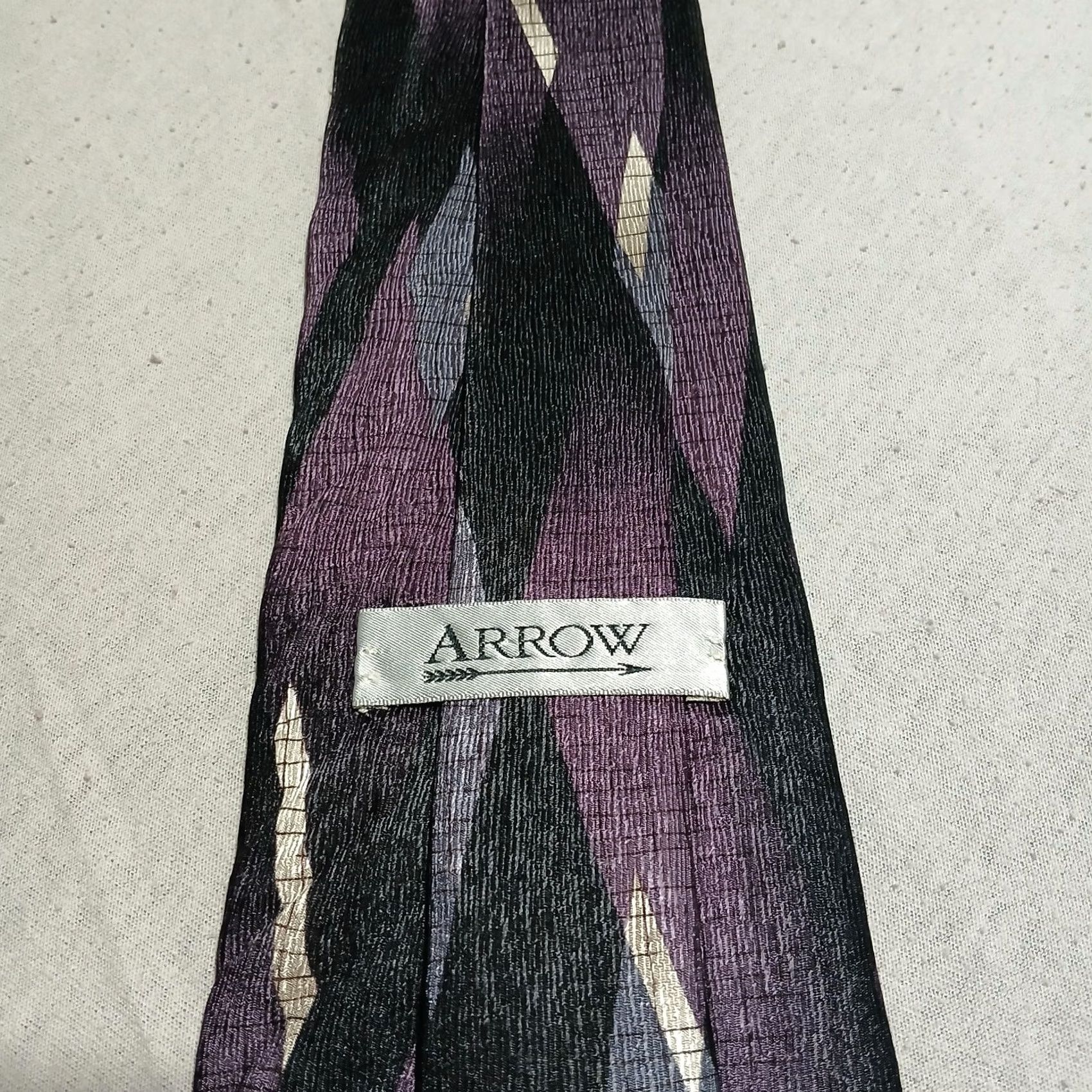Arrow Arrow Tie Purple Black Gray Geometric 100% Silk 55" x 3.75" Men Tie Size ONE SIZE - 4 Thumbnail