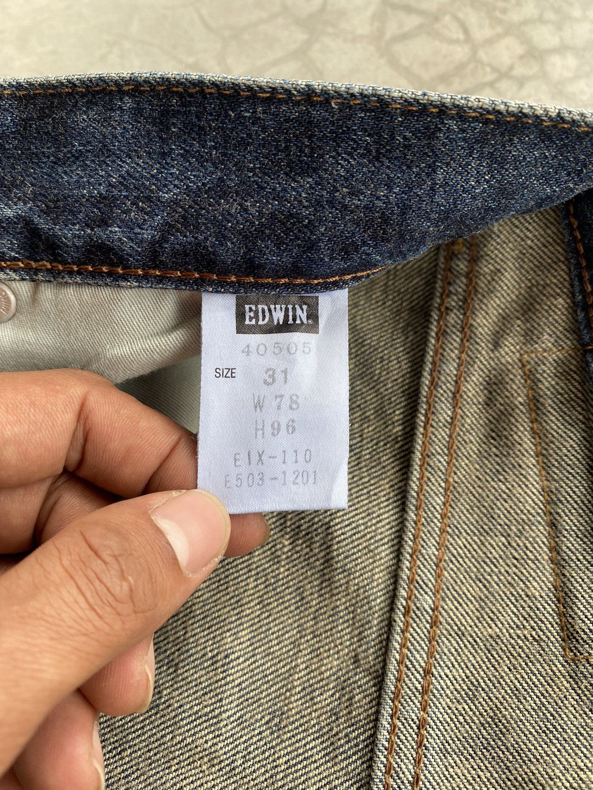 Edwin × Japanese Brand Baggy Jeans Edwin X403 Distressed Size US 31 - 6 Thumbnail