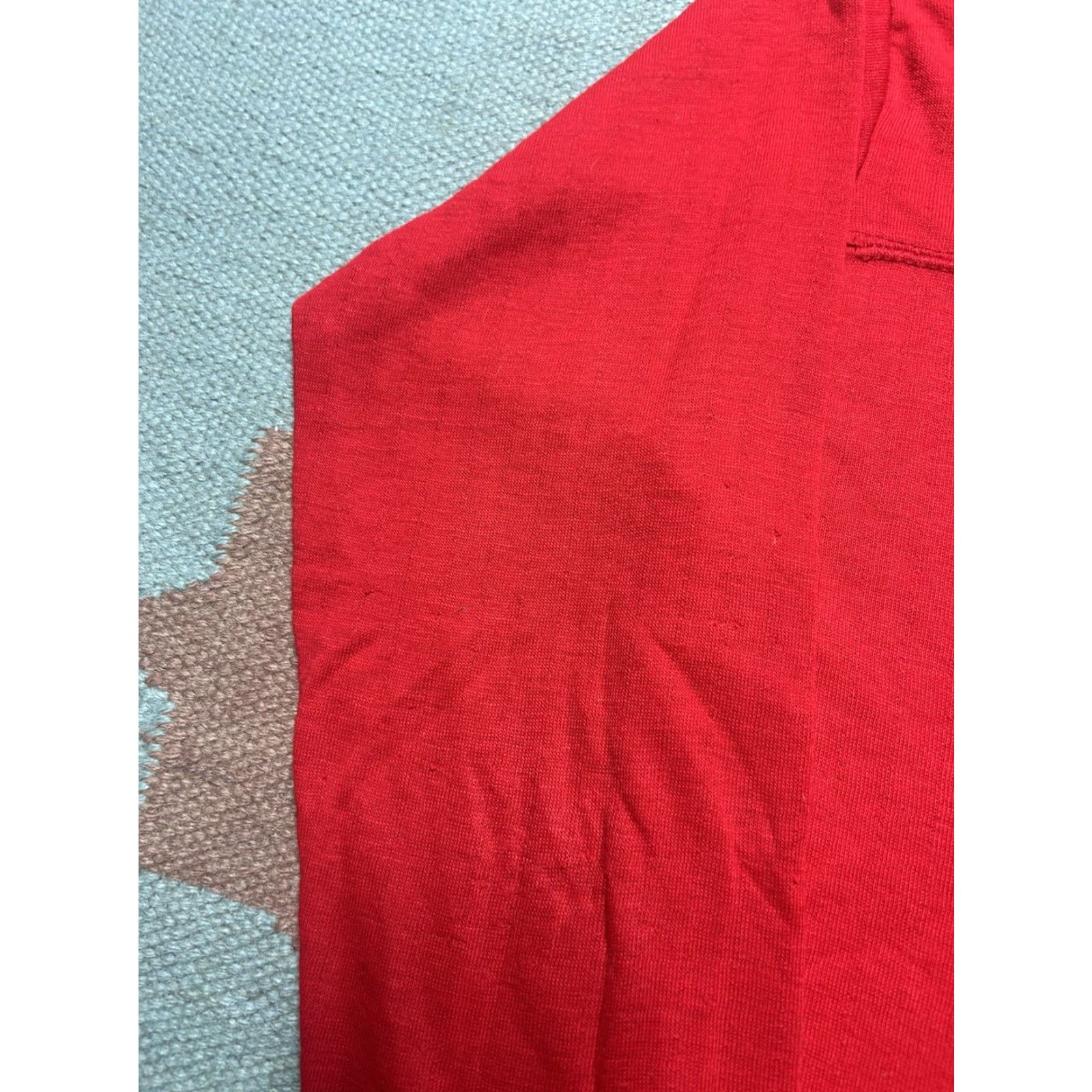 Vintage VINTAGE 80s long sleeve henley t shirt thermal 2 layer red distressed large Size US L / EU 52-54 / 3 - 4 Thumbnail