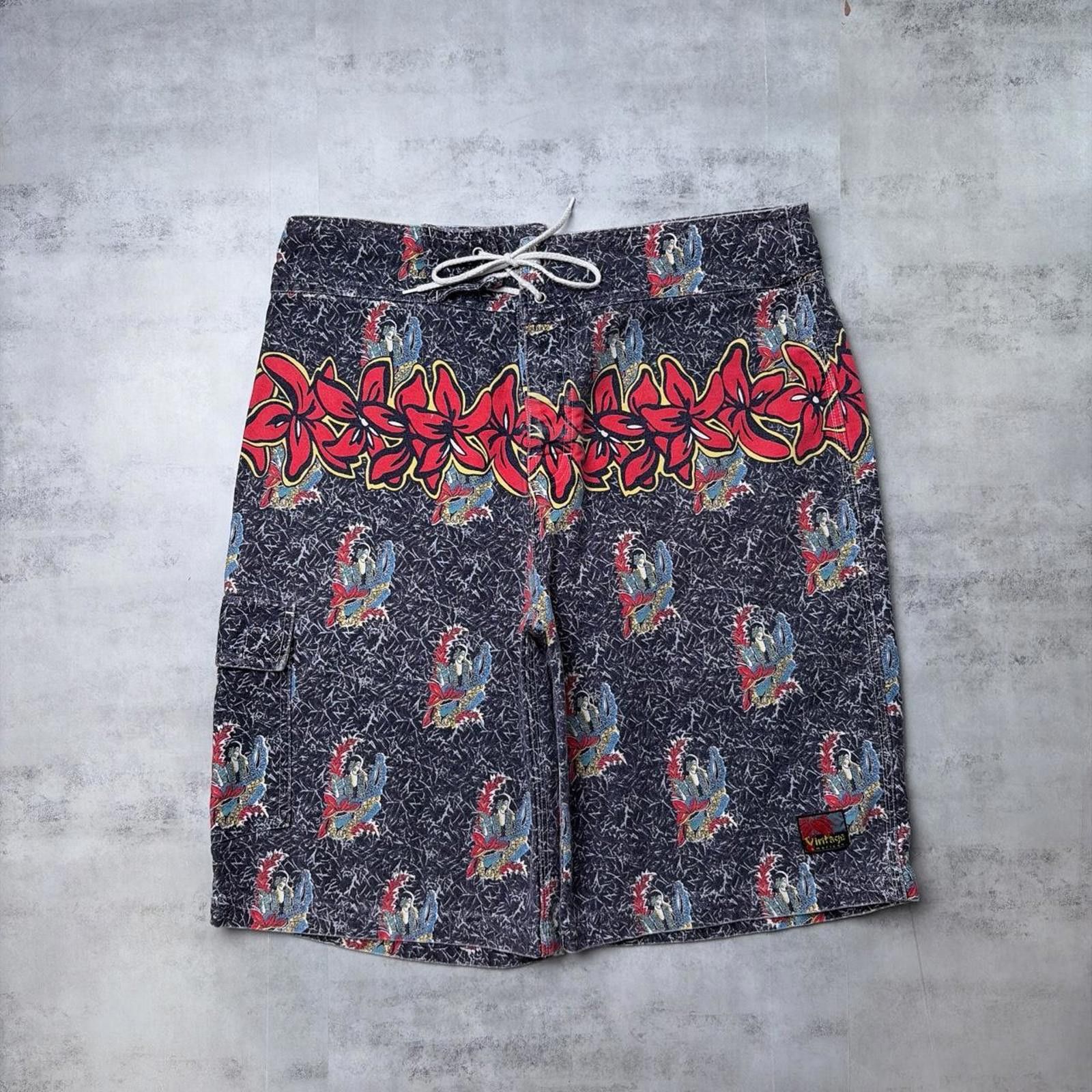 Other Vintage 90’s Vintage American Hawaiian Surfwear Baggy Shorts Size US 34 / EU 50 - 1 Thumbnail