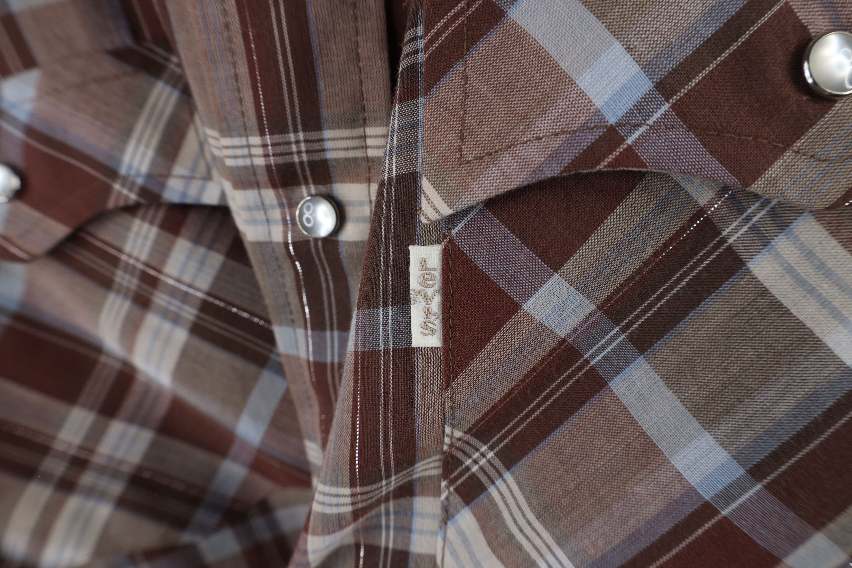 Levi's × Vintage Vintage 90s Levis Rodeo Snap Button Collared Shirt Plaid Size US XL / EU 56 / 4 - 4 Thumbnail