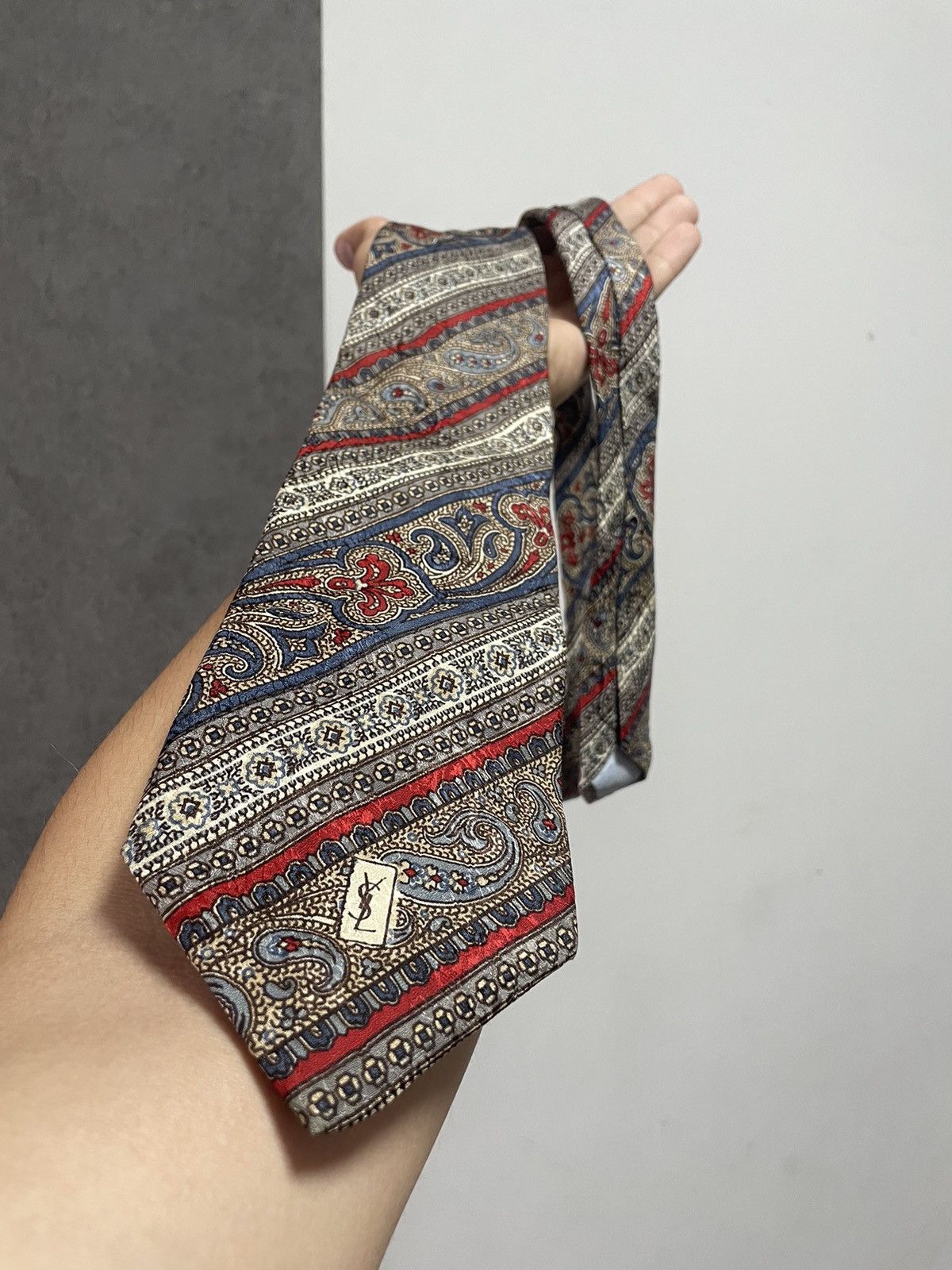 Vintage × Yves Saint Laurent 80s YSL baroque style tie Size ONE SIZE - 2 Thumbnail