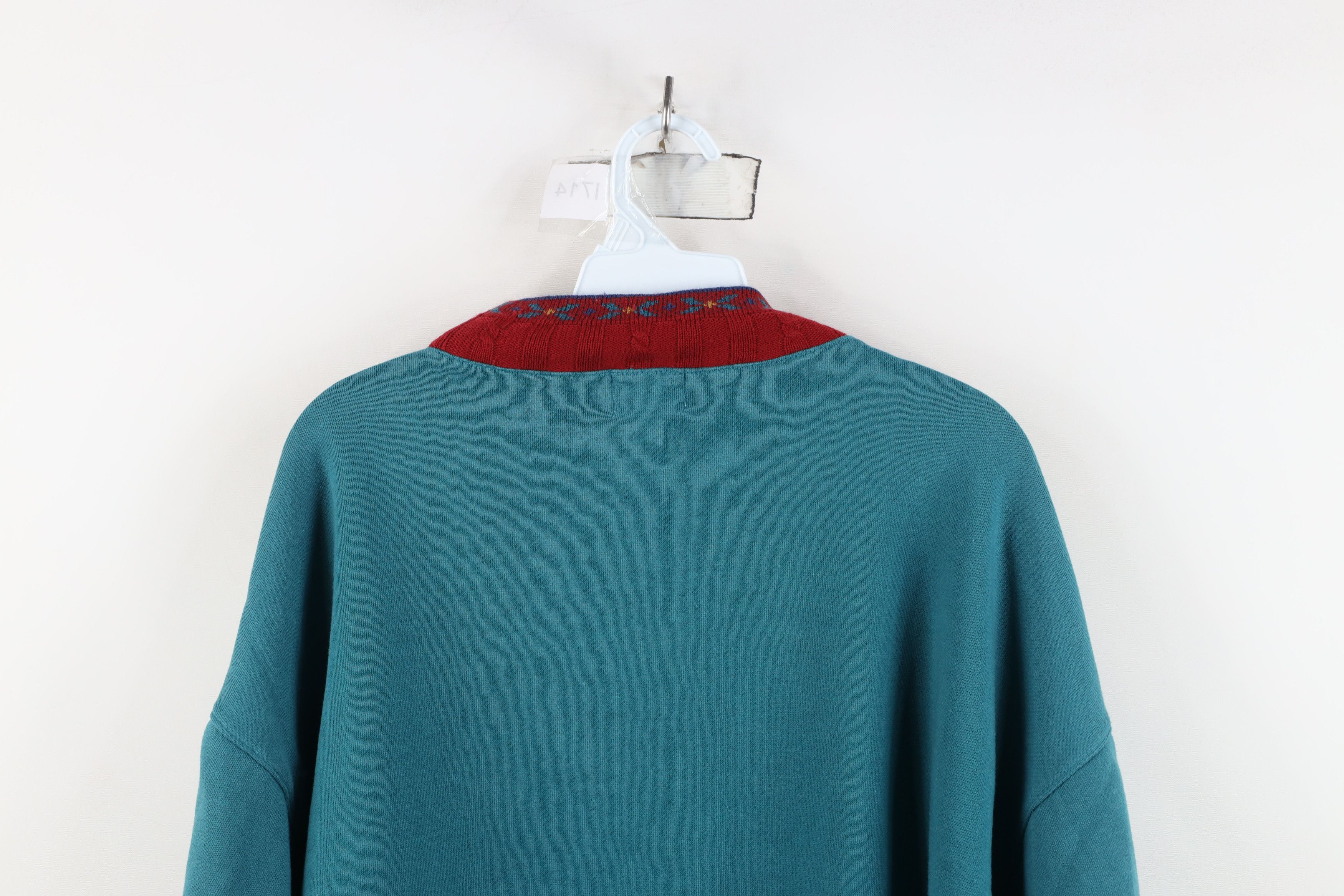 Vintage Vintage 90s Streetwear Argyle Diamond Cropped Sweatshirt Size L / US 10 / IT 46 - 14 Thumbnail