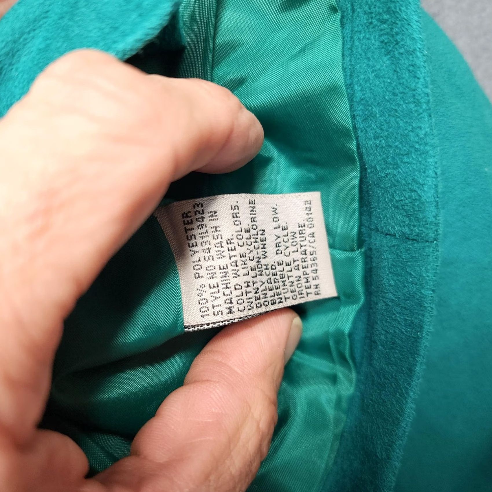 Altea VINTAGE TanJay Jacket Womens 12 Teal Green Faux Suede Button Front Zip Pockets Lined Size XL / US 12-14 / IT 48-50 - 6 Thumbnail