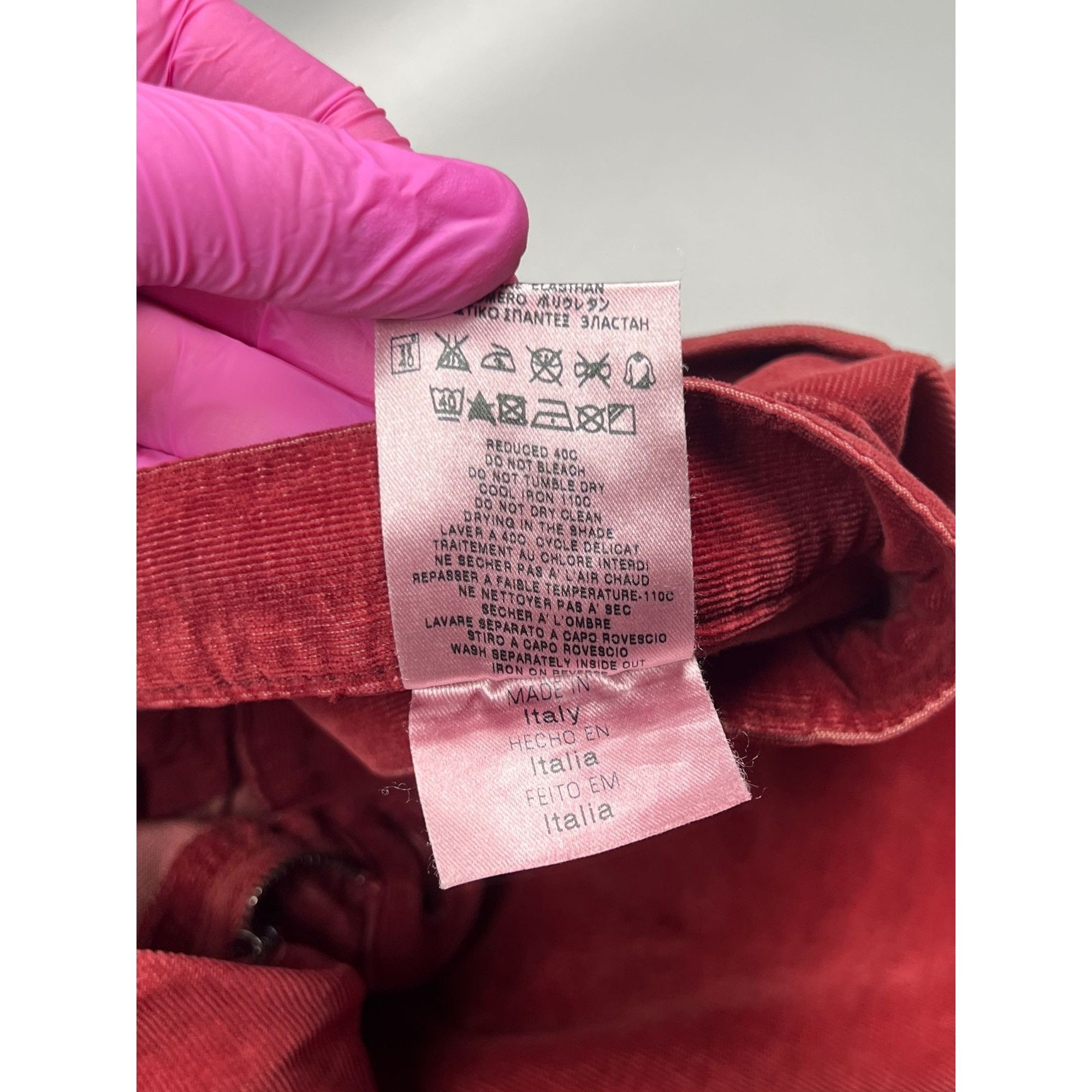 See by Chloe See By Chloe Low Waist Red Corduroy Pants (Y0887) Size 24" / US 00 / IT 34 - 10 Thumbnail