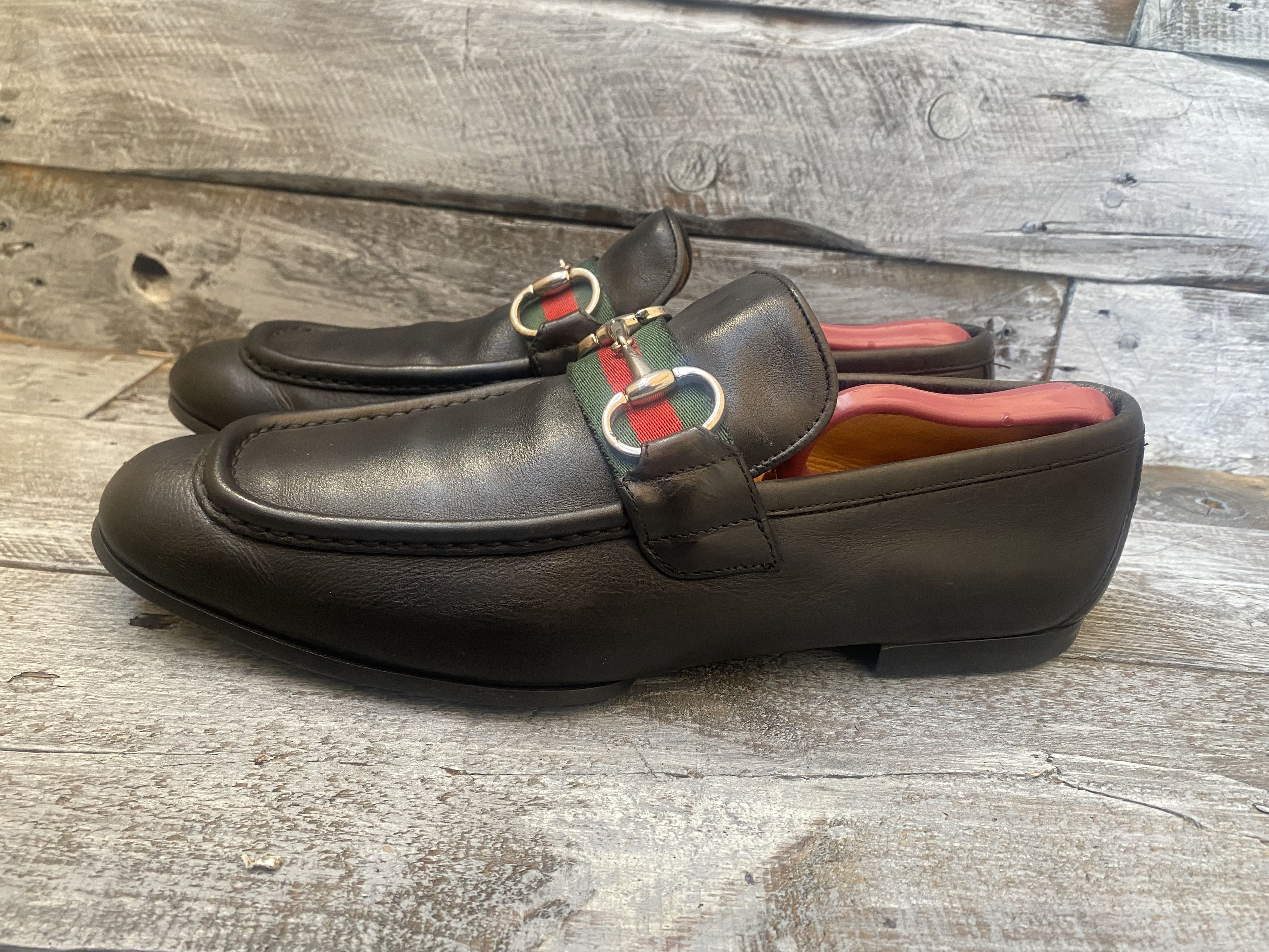 Designer × Gucci Gucci horsebit playboy three stripe jordan loafers sz 40E Size US 7 / EU 40 - 6 Thumbnail