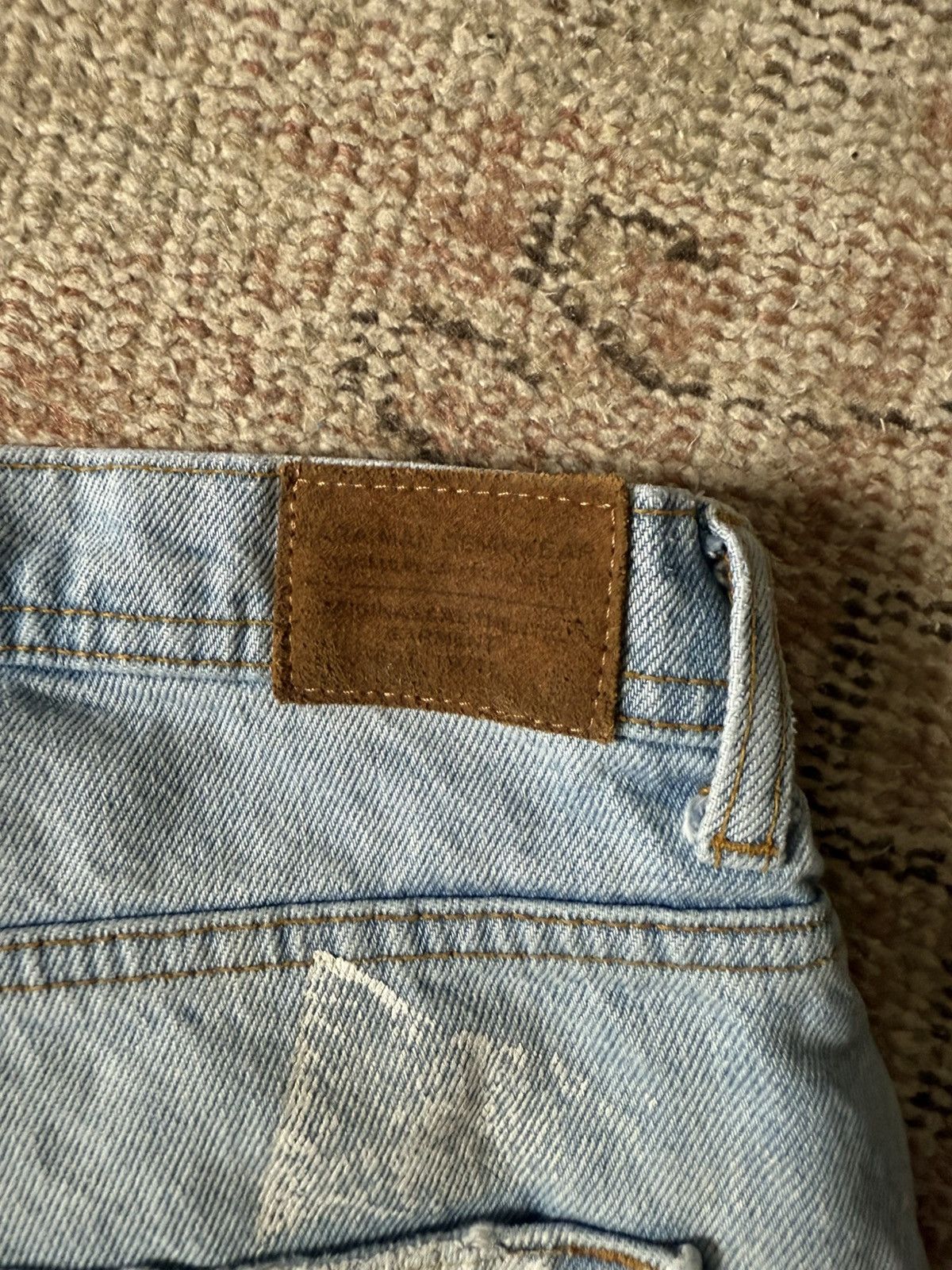 Zara Paint Splattered Cropped Zara Blue Denim jeans Size US 31 - 5 Thumbnail