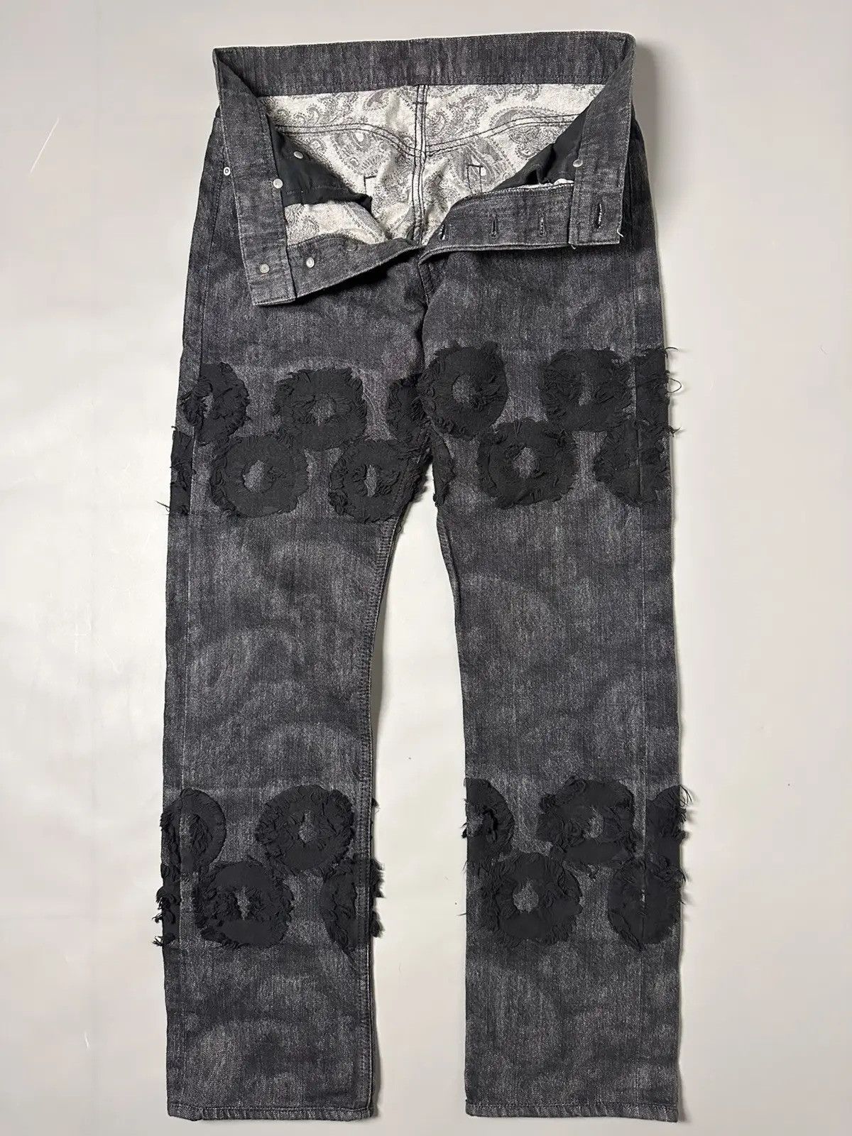 Issey Miyake Archive Issey Miyake SS2011 Circle Embroidery Jaquard Denim Size US 32 / EU 48 - 2 Thumbnail