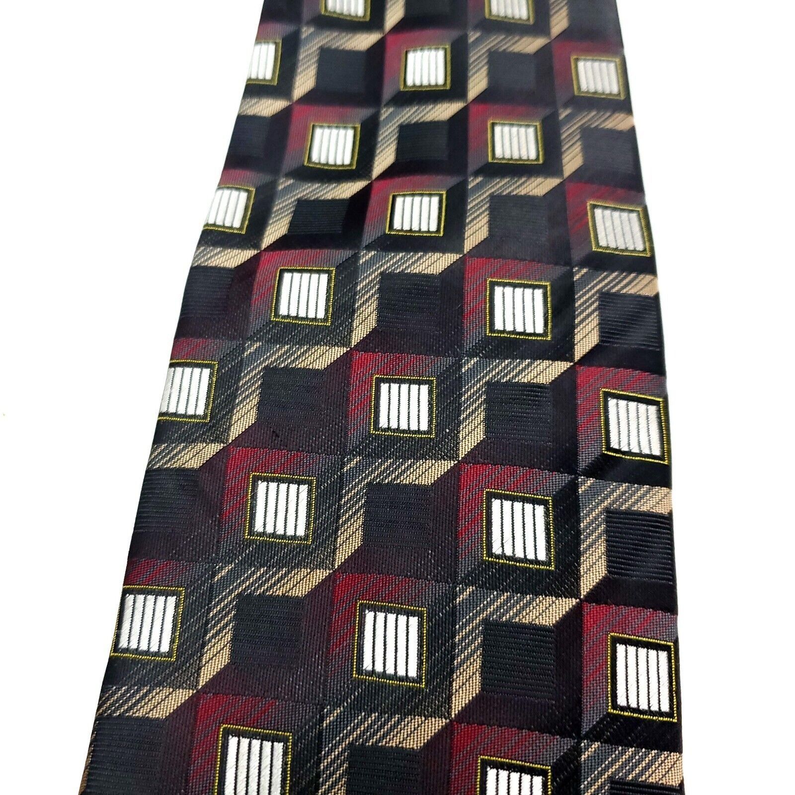 Giorgio Brutini Giorgio Brutini Polyester Tie Gray Beige Red Geometric Size ONE SIZE - 2 Thumbnail