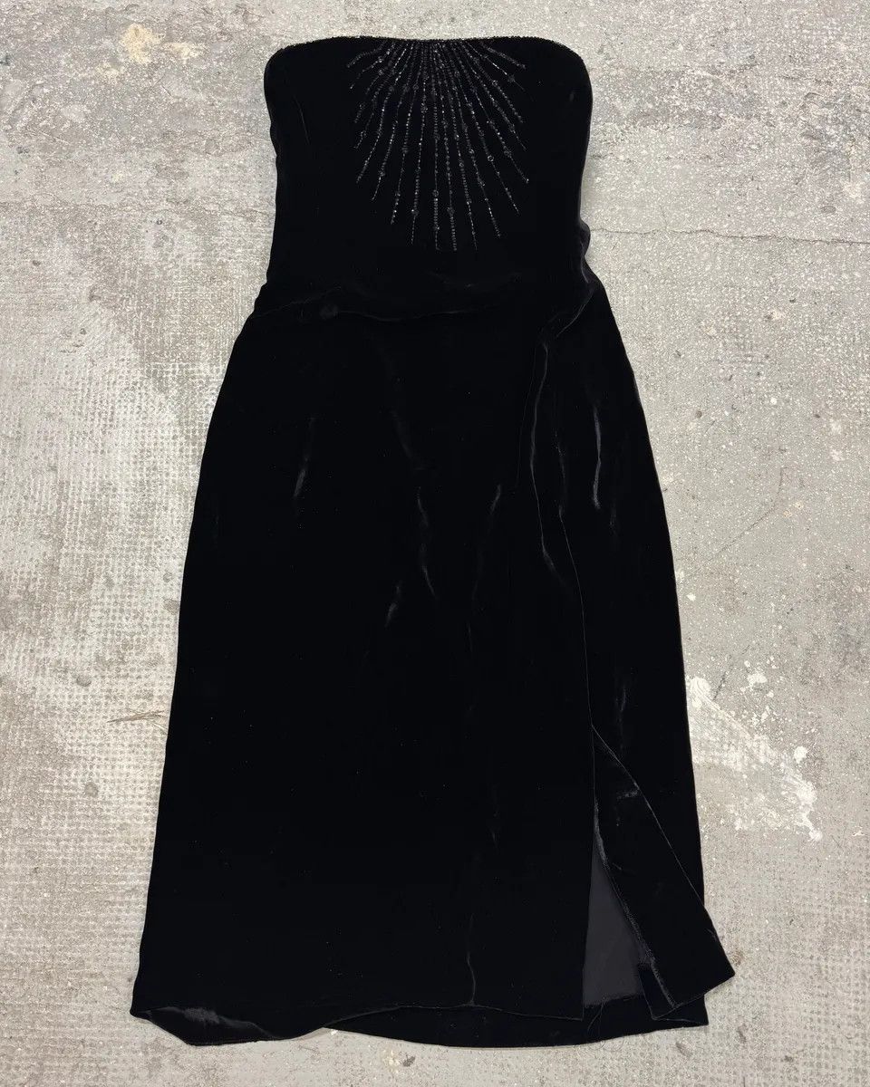 AW1999 Armani Sun Black Velvet Dress
