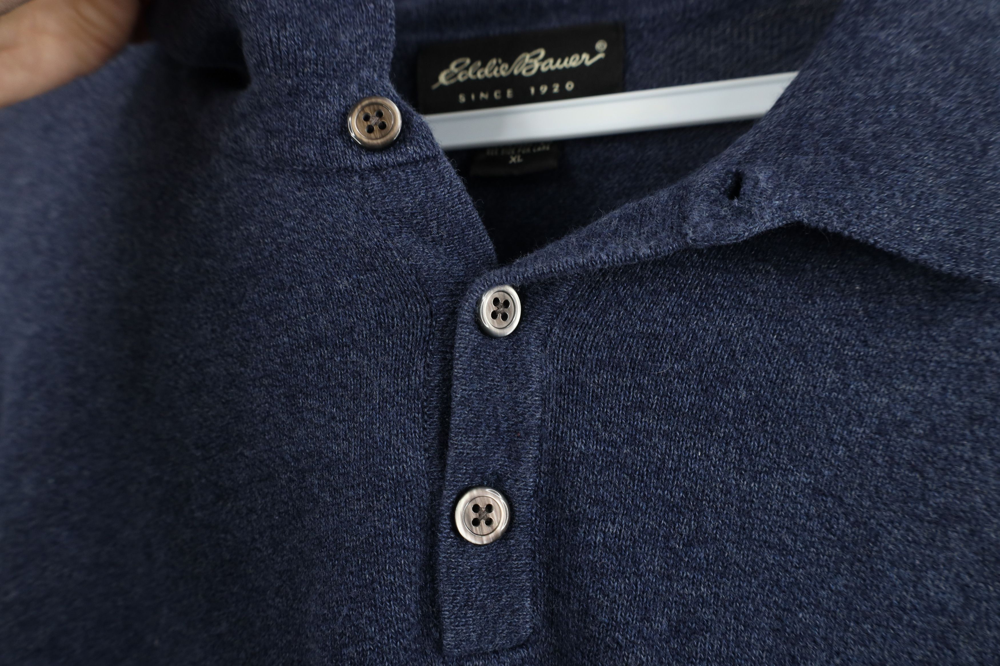 Eddie Bauer Vintage 90s Eddie Bauer Knit Collared Long Sleeve Polo Size US XL / EU 56 / 4 - 4 Thumbnail