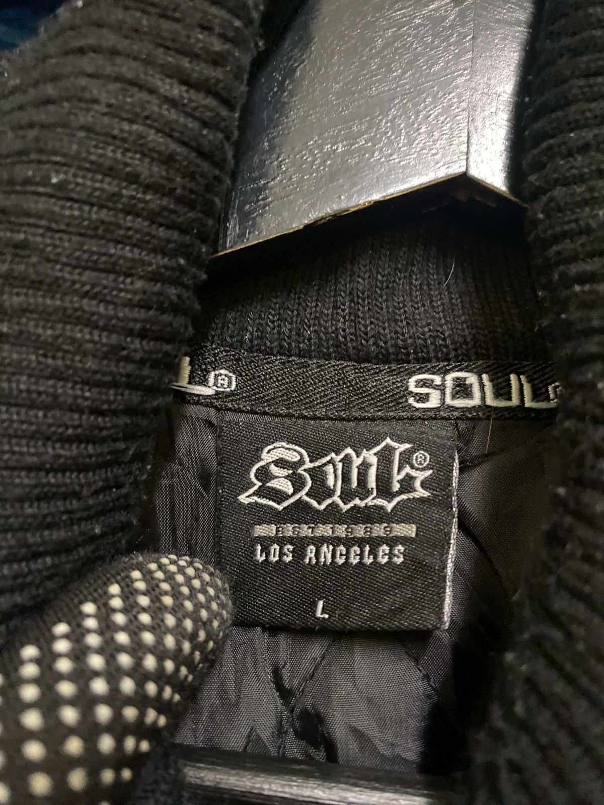 Sol Angeles Soul USA Los Angeles Black Varsity Jacket - Vintage Style Size US L / EU 52-54 / 3 - 8 Thumbnail