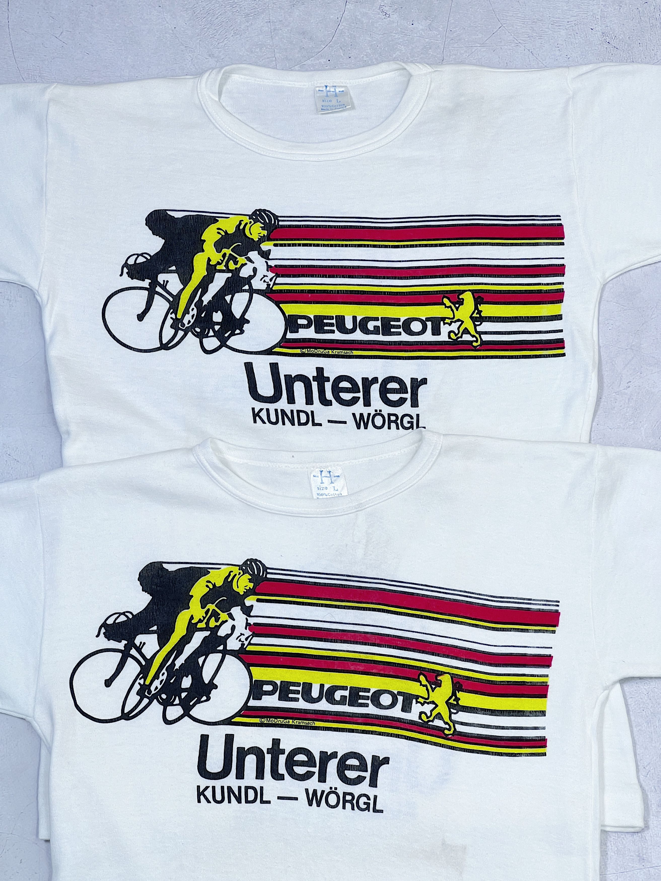 Vintage Vintage Peugeot Unterer Kundl - Worgl T-Shirt x 2 pieces Size US S / EU 44-46 / 1 - 2 Thumbnail