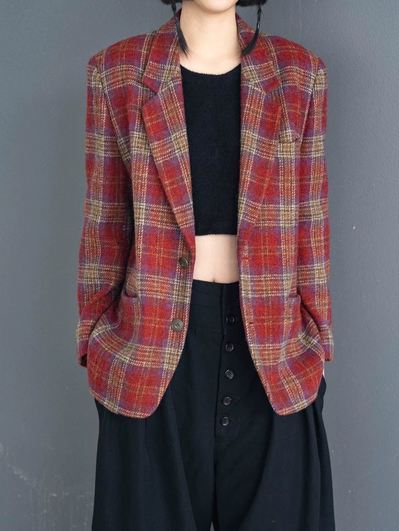 Kenzo KENZO Red checkered wool suit jacket vintage Size XS / US 0-2 / IT 36-38 - 5 Thumbnail