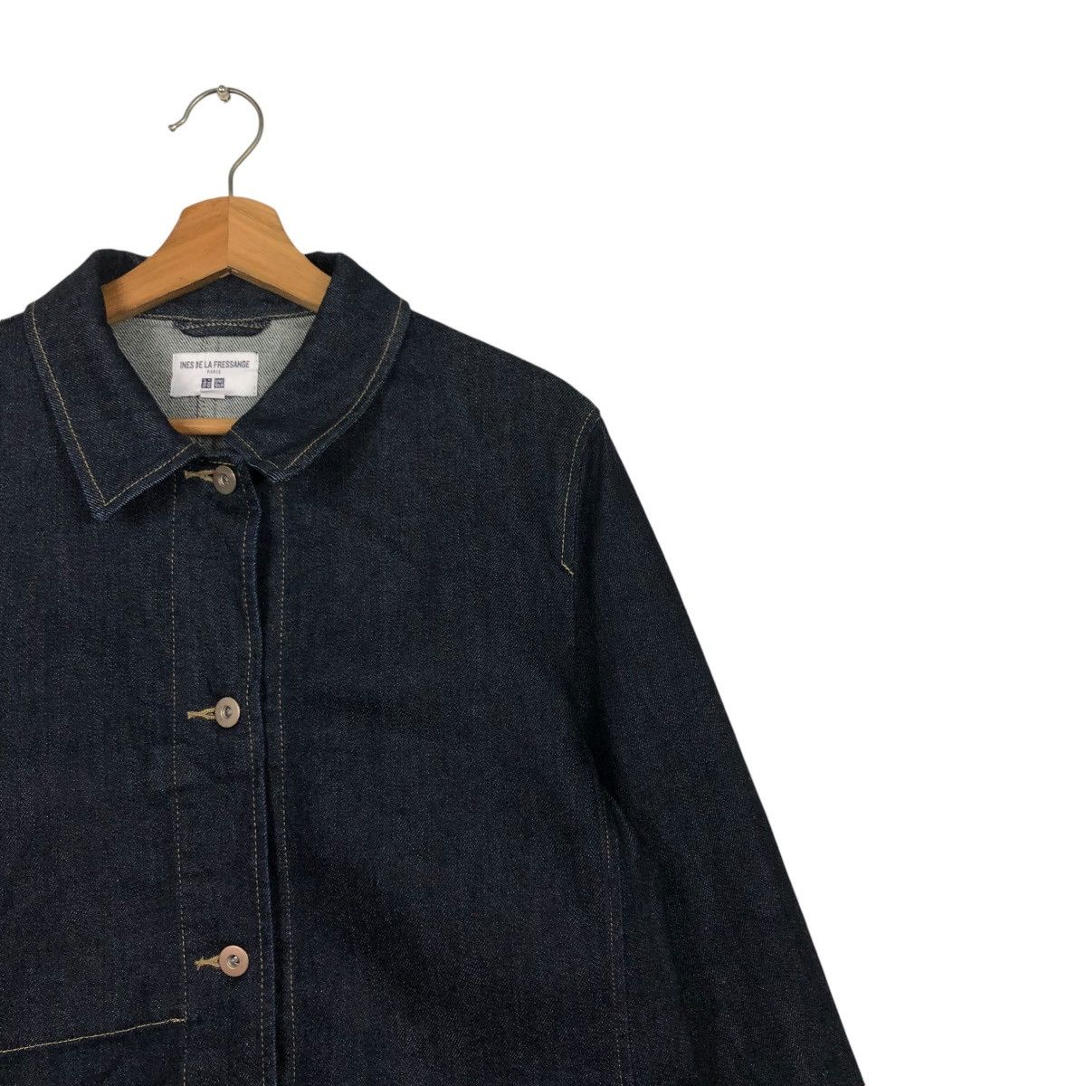 Japanese Brand 🔥VINTAGE DENIM JACKET BIKER UNIQLO INES DE LA FRESSANGE Size US L / EU 52-54 / 3 - 8 Thumbnail