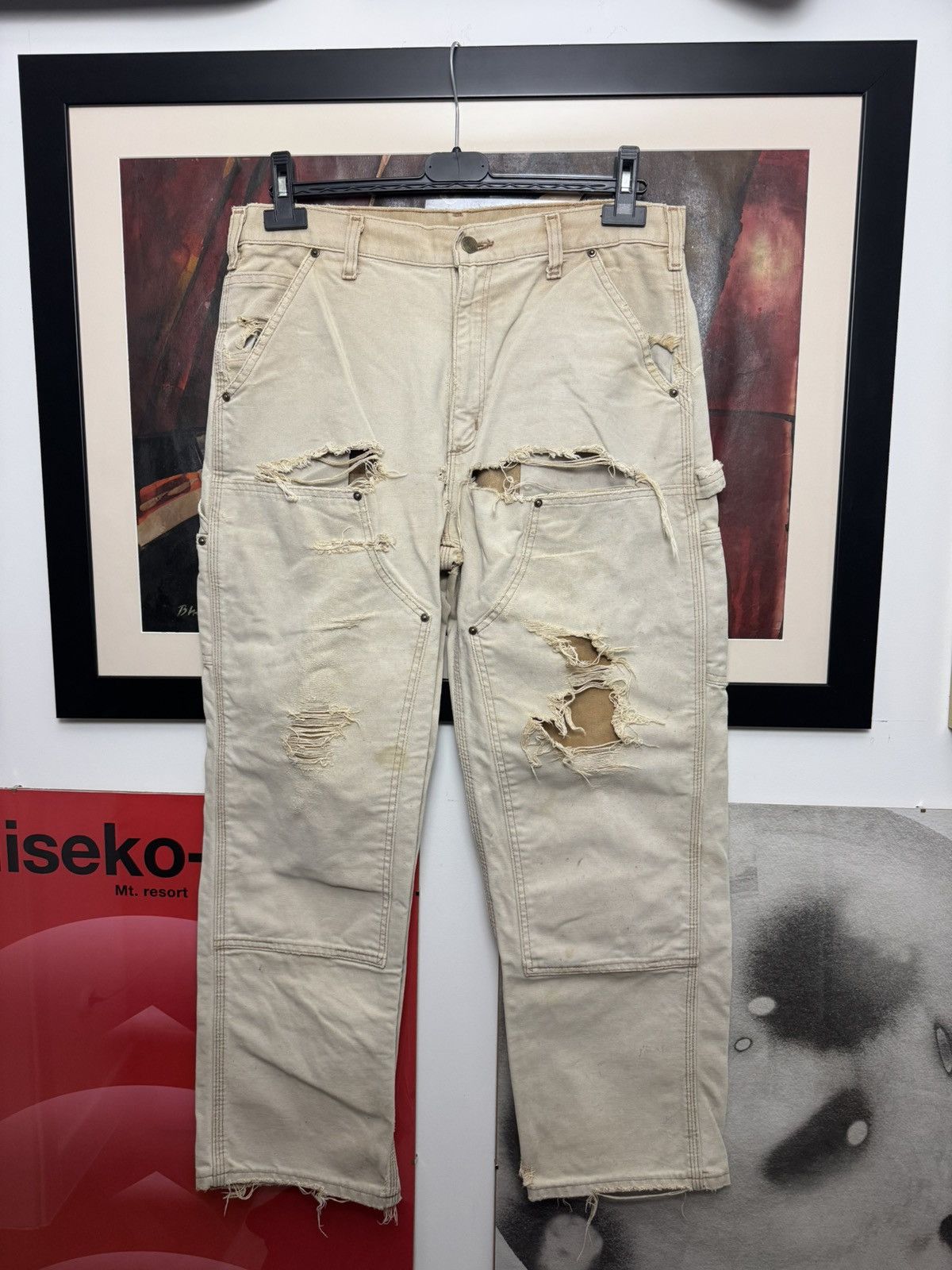 Vintage 90s Faded Trashed Carhartt Double Knee Pant Workwear