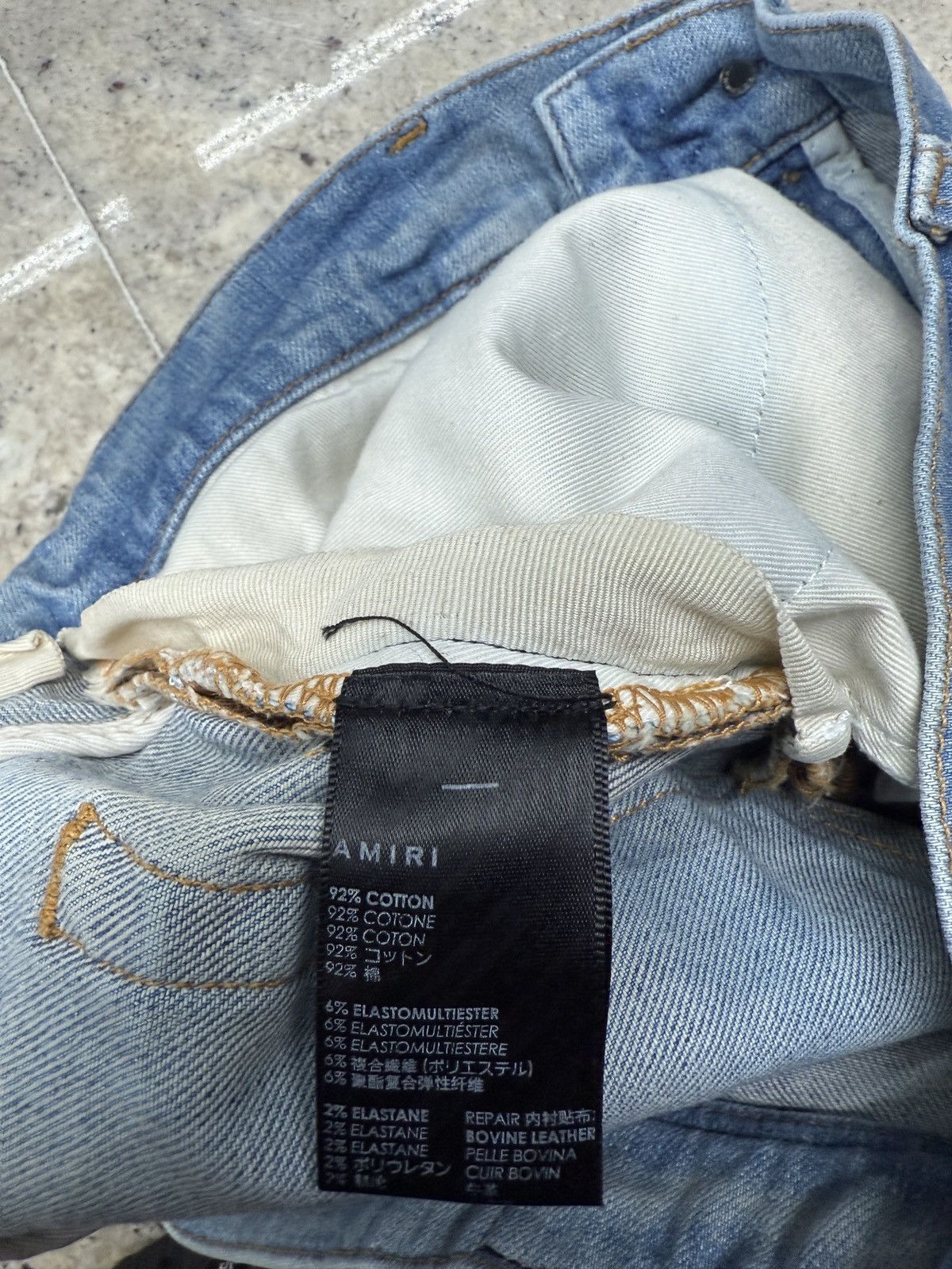 Amiri Amiri MX1 Blue Jeans Black Patch Size US 31 - 11 Thumbnail