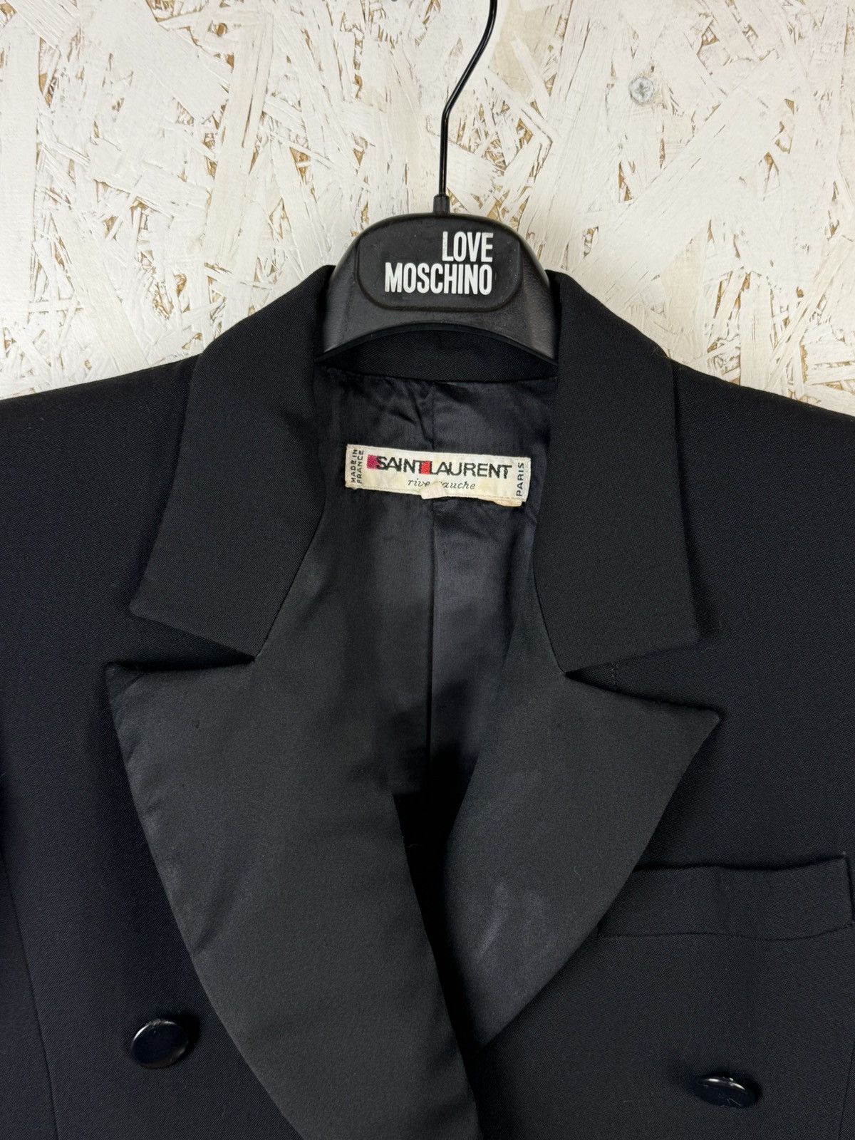 Yves Saint Laurent 80s YSL Yves Saint Laurent Rive Gauche Tuxedo Jacket Size 38 Size XS / US 0-2 / IT 36-38 - 2 Thumbnail