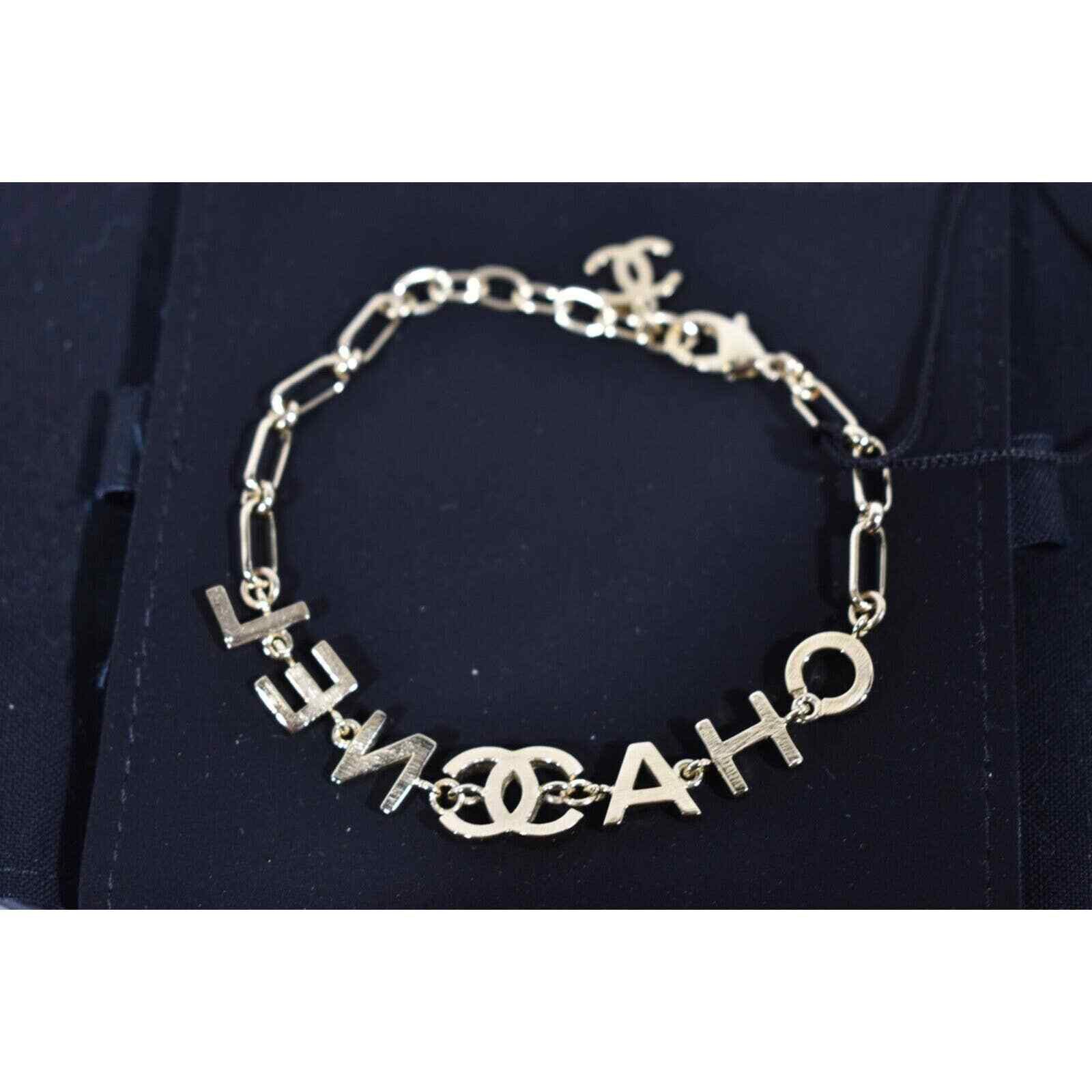 Chanel Chanel 22P Gold Chain Link Crystal Runway Arm Bracelet Size ONE SIZE - 9 Thumbnail