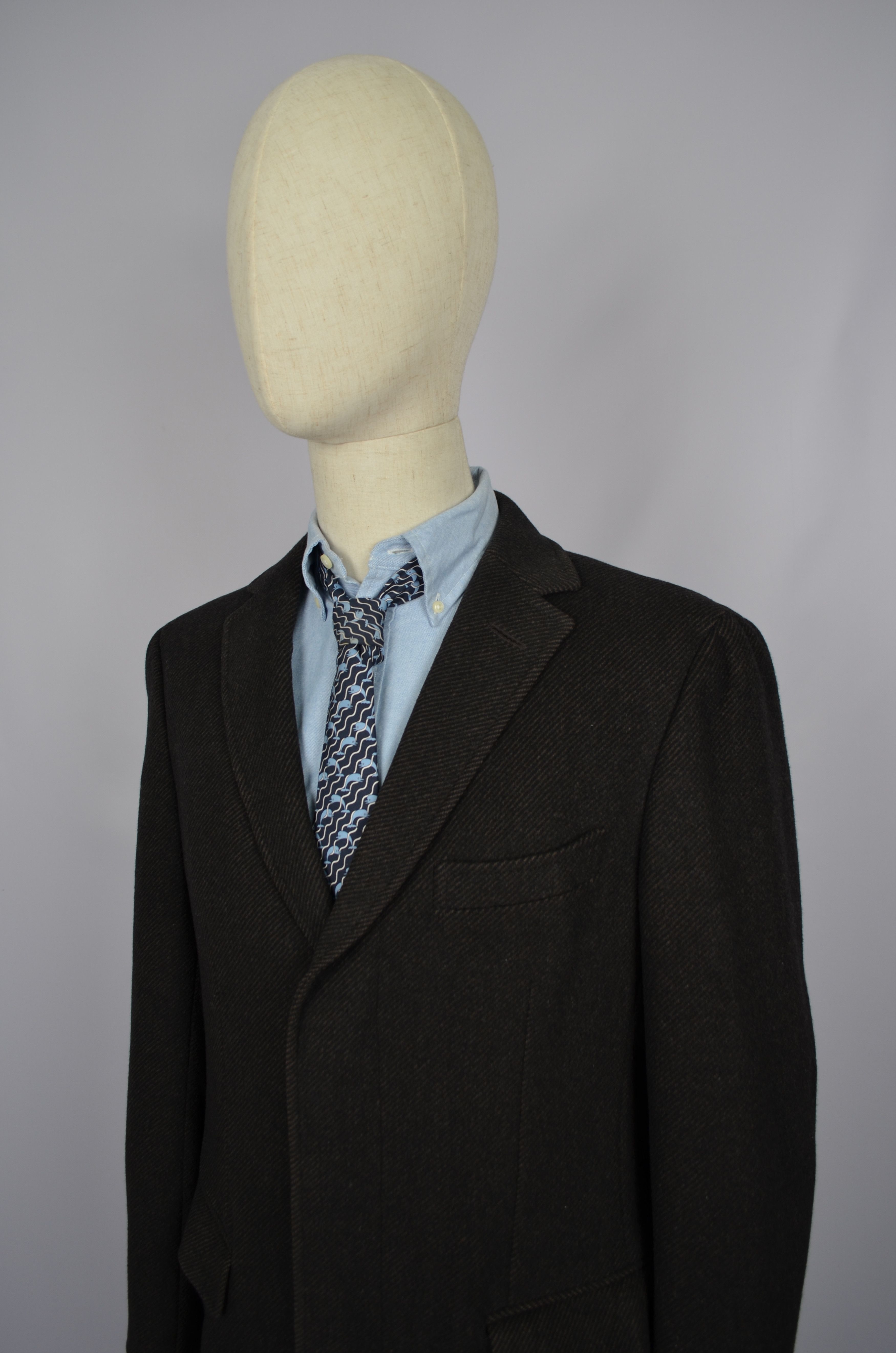 Designer × Z Zegna Z Zegna 100% Wool Black/Brown Pea Car Coat Jacket Sz 50/M Size US M / EU 48-50 / 2 - 3 Thumbnail
