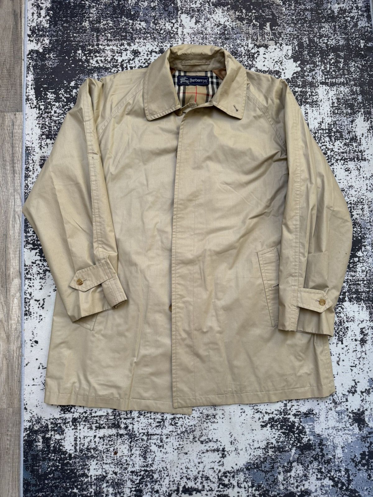 Burberry × Vintage Vintage BURBERRY Full Pattern Nova Check Trench coat Jacket Size US M / EU 48-50 / 2 - 4 Thumbnail