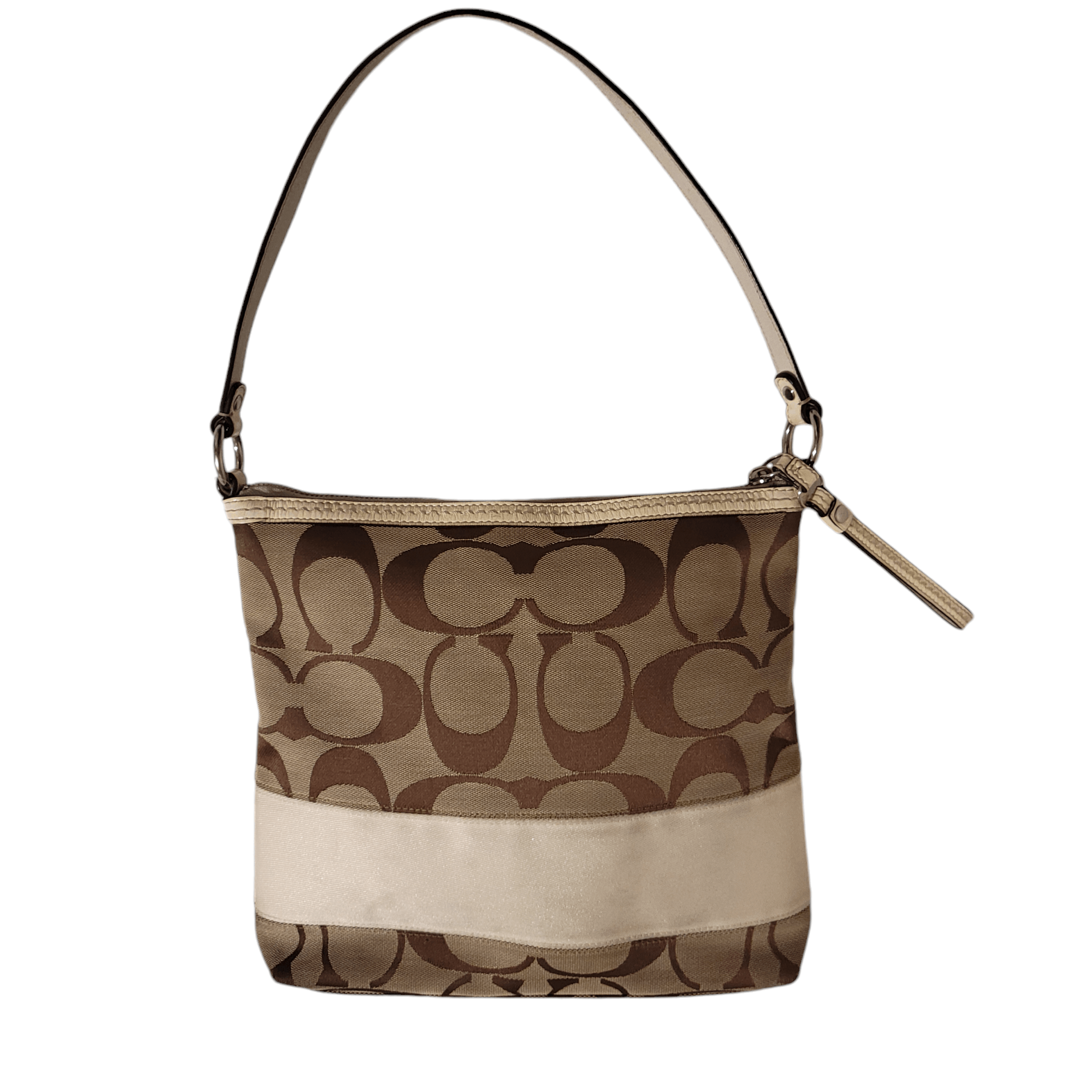 Coach Coach Tan Canvas Signature F13674 Medium Shoulder Bag Size ONE SIZE - 13 Thumbnail