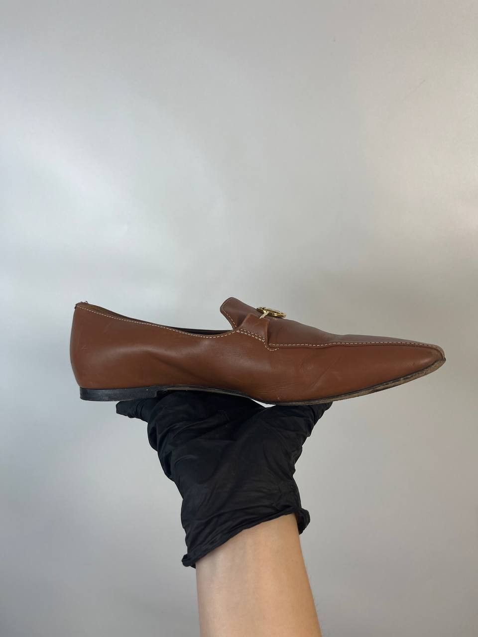 Burberry Burberry Leather TB Loafers Brown size 37 Size US 7 / IT 37 - 3 Thumbnail