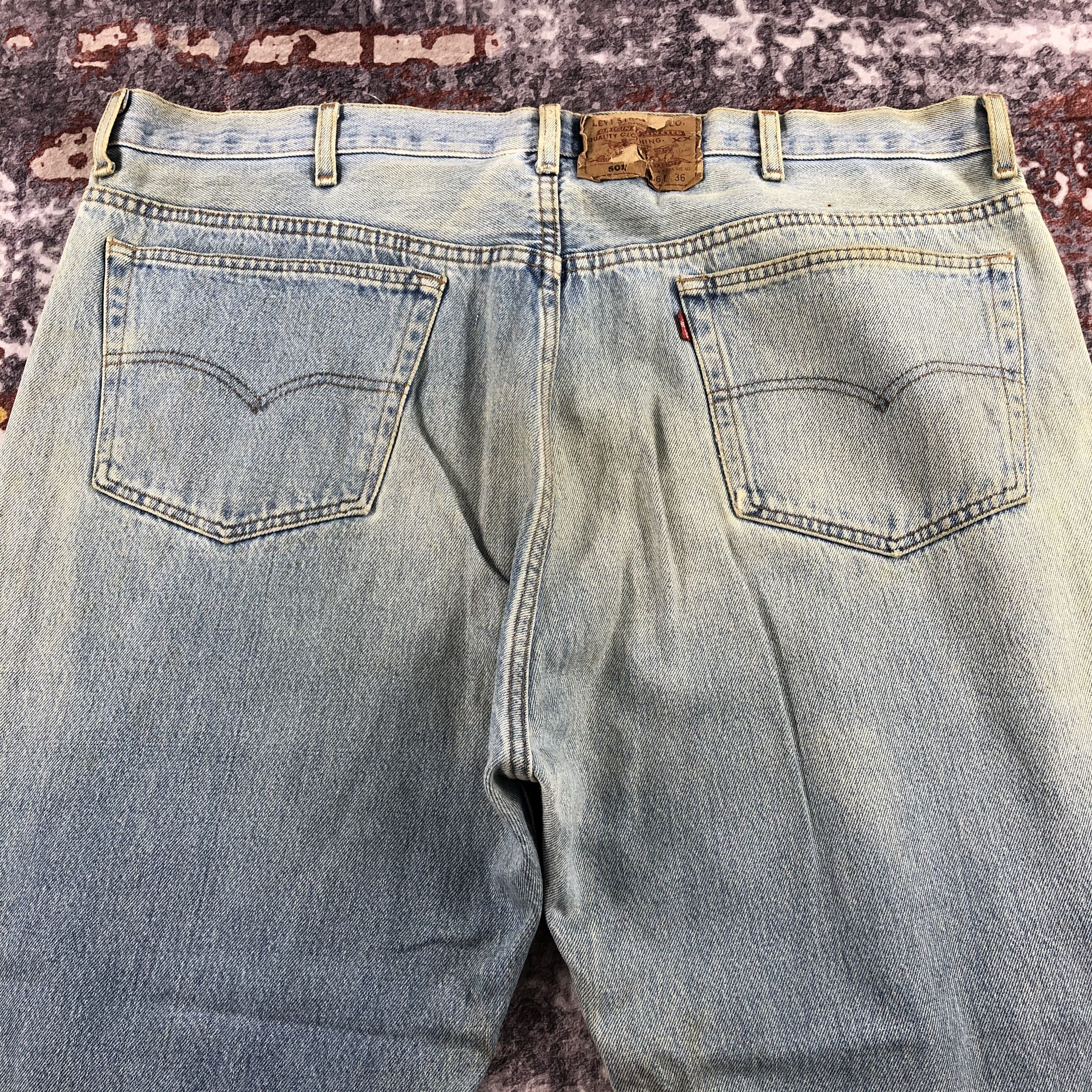 Levi's Vintage 90s Light Wash Levis 501 Jeans-JM2259 Size US 43 - 5 Thumbnail