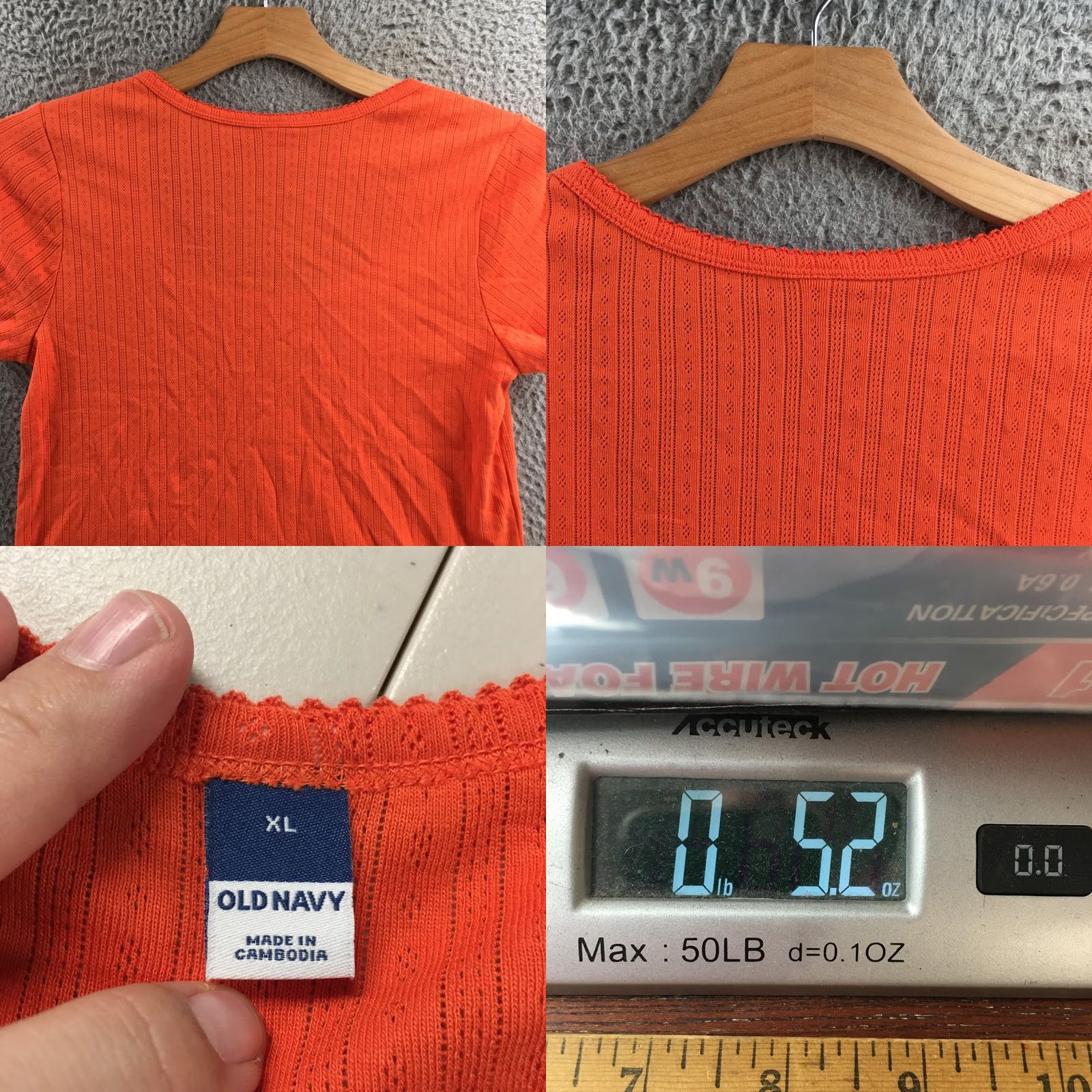 Old Navy Old Navy Tee Top Womens XL Orange Short Sleeve Scoop Neck Knit Stretch Size XL / US 12-14 / IT 48-50 - 8 Thumbnail