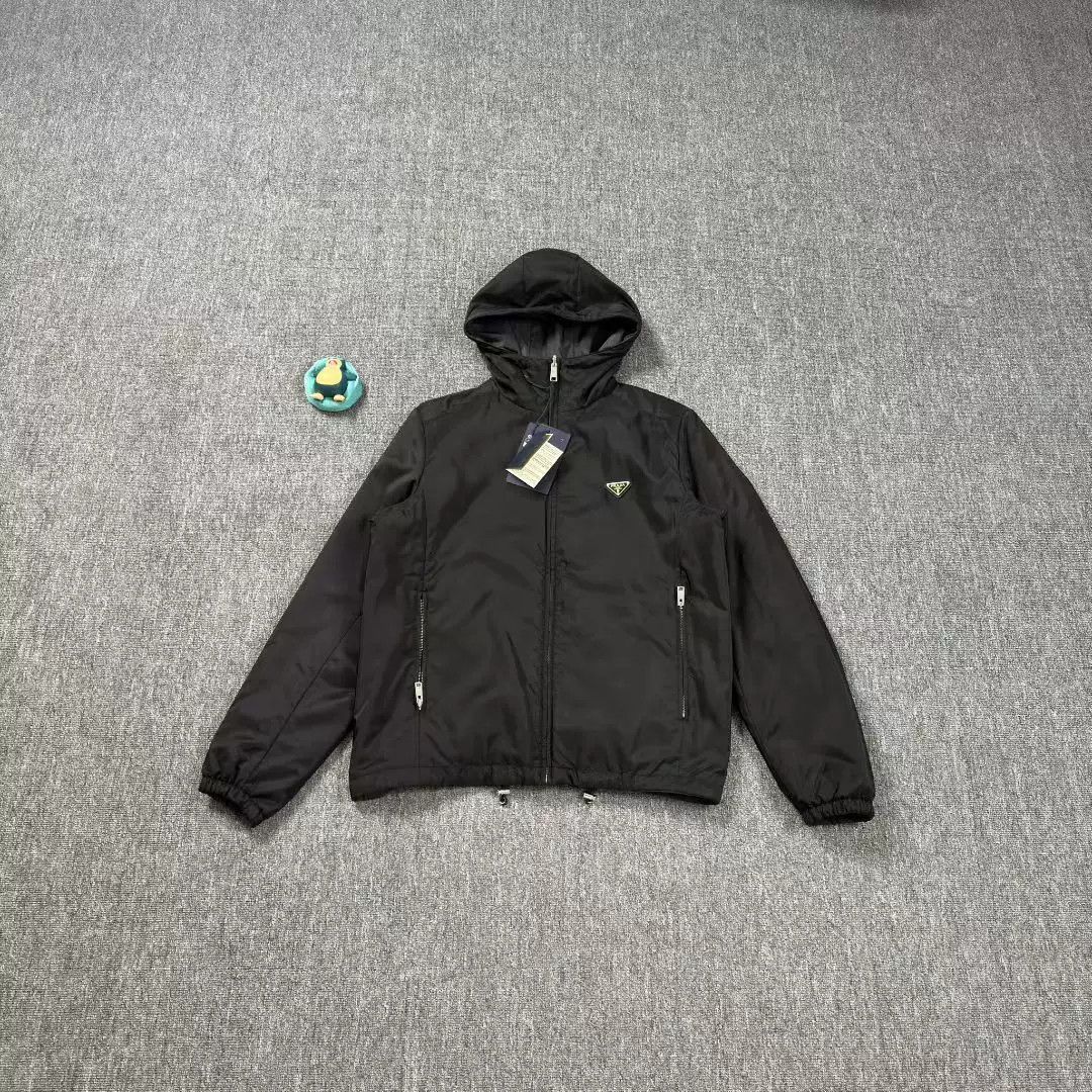 Prada prada black hooded cotton jacket size 52 Size US L / EU 52-54 / 3 - 1 Thumbnail