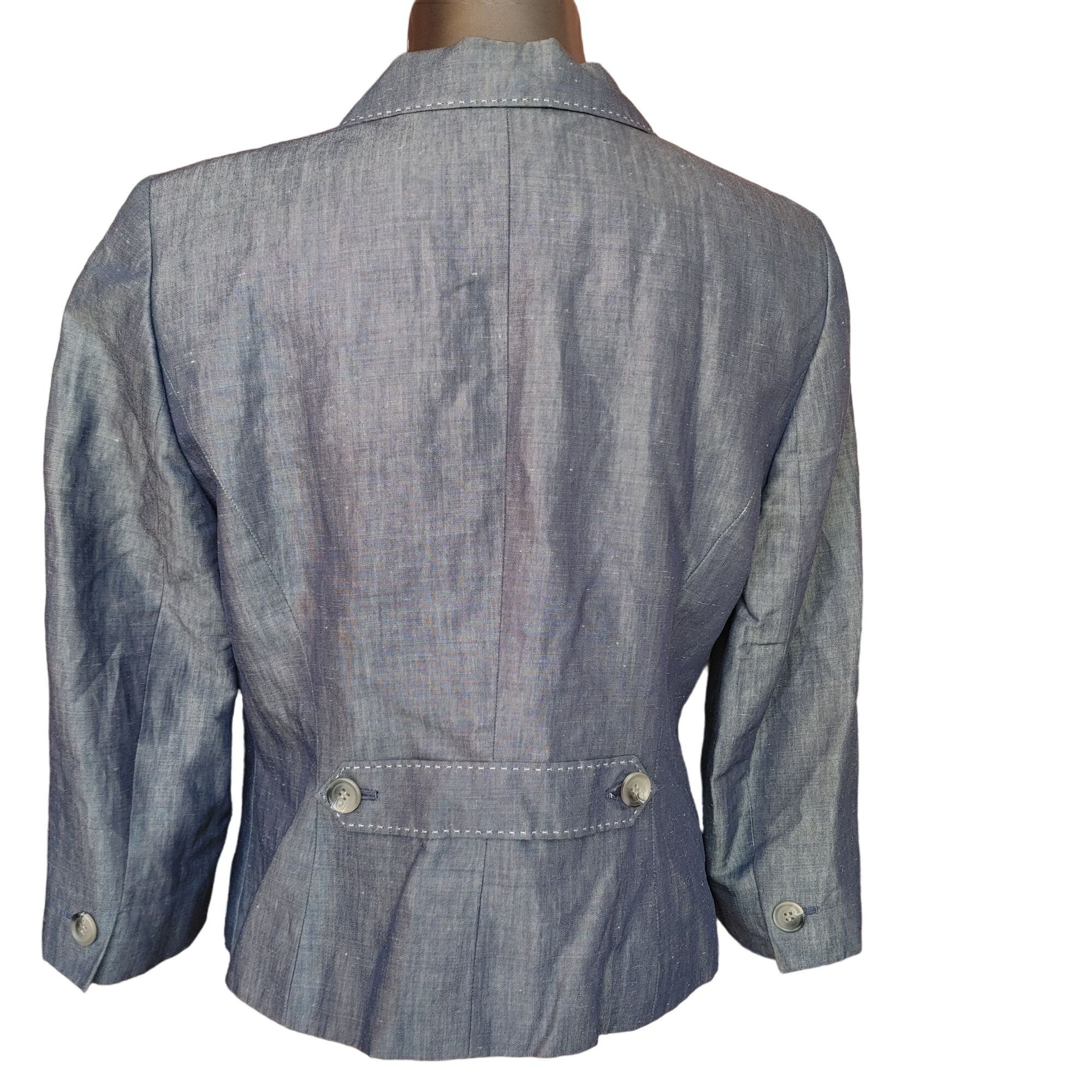 Loft Ann Taylor LOFT Women's Gray Button Down Suit Jacket 12P Size XL / US 12-14 / IT 48-50 - 2 Thumbnail
