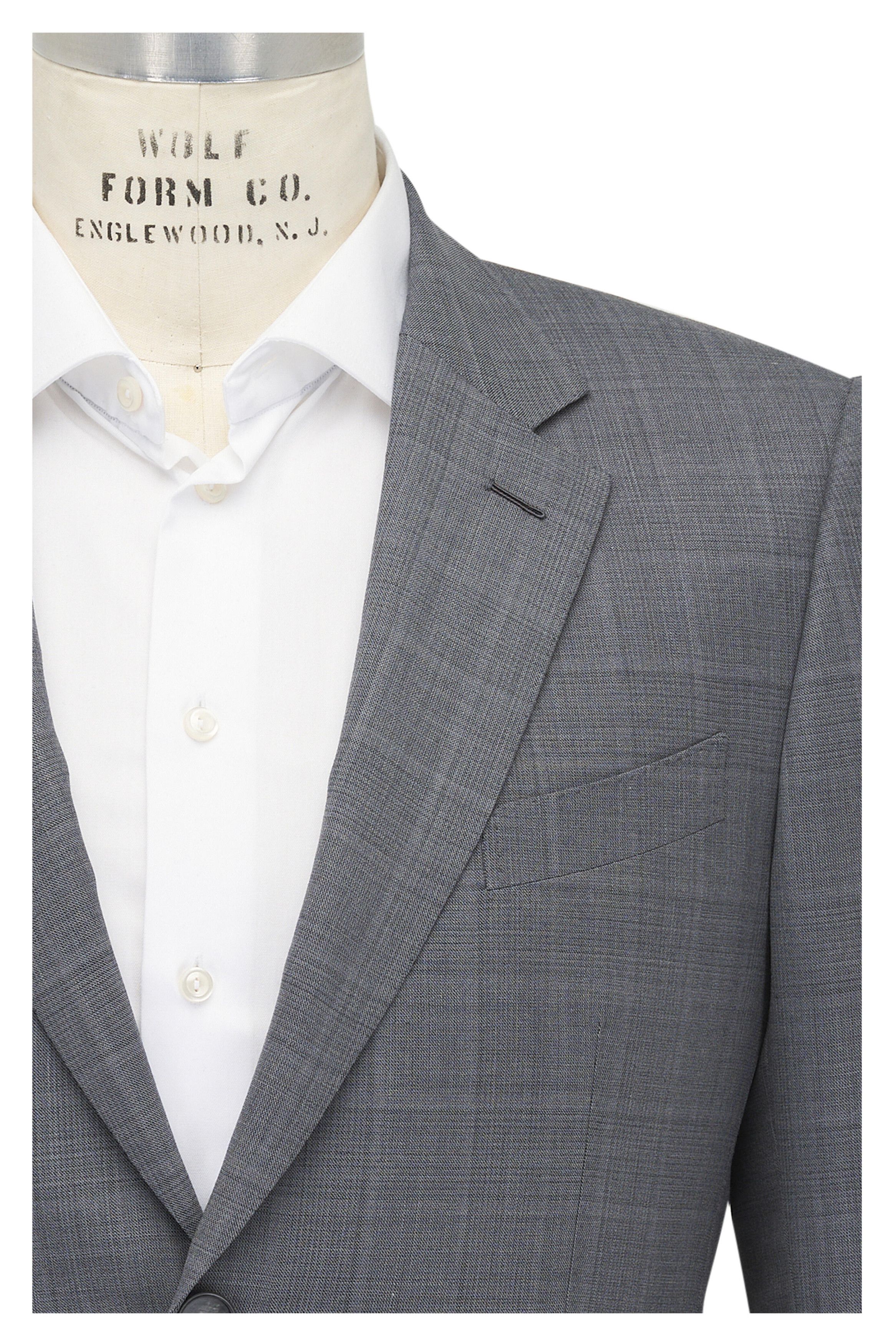 Z Zegna o1mtch0225 Plaid Suit in Medium Grey Size 44R - 2 Thumbnail