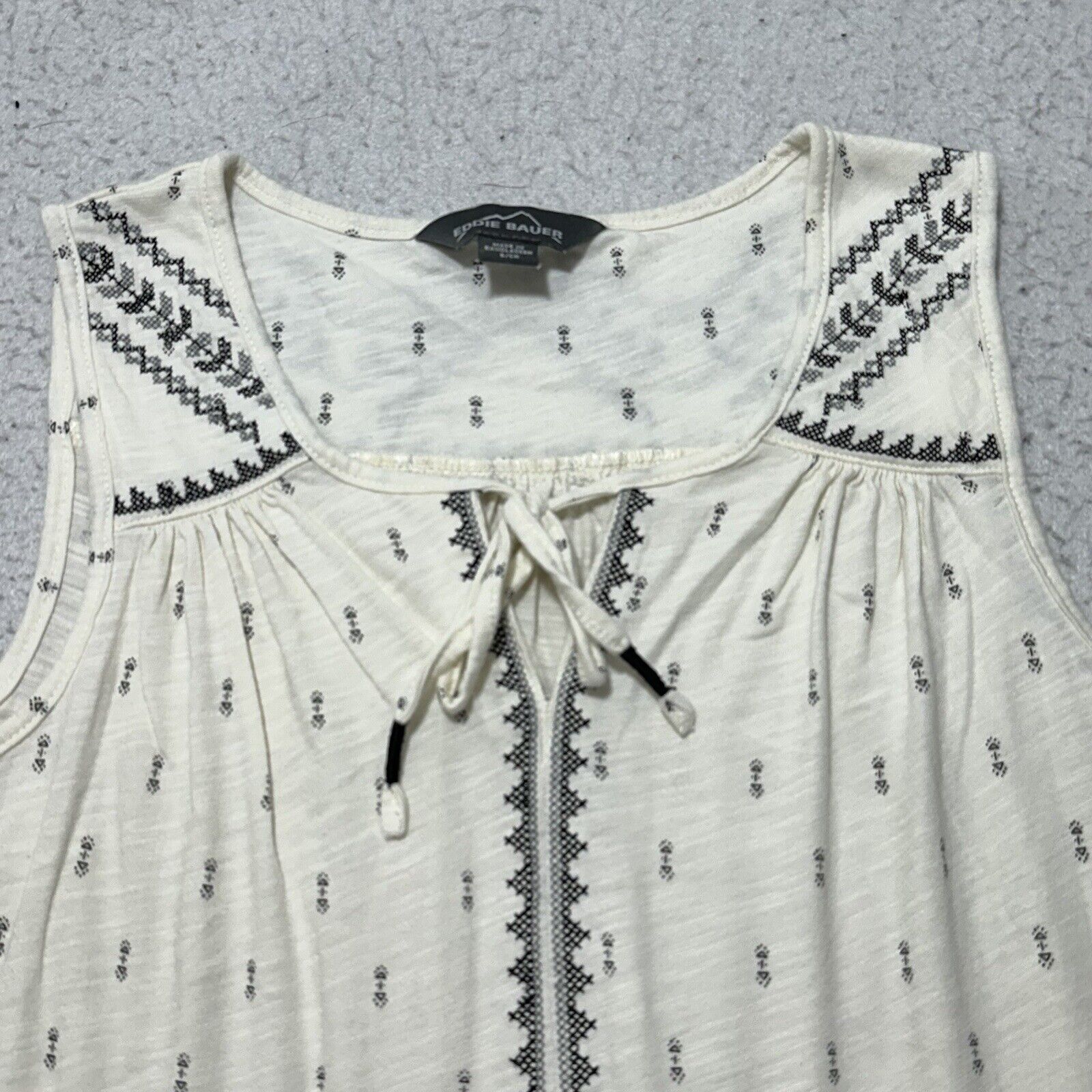 Eddie Bauer Eddie Bauer Small Cream Boho Pullover Tank Top Blouse Size S / US 4 / IT 40 - 2 Thumbnail