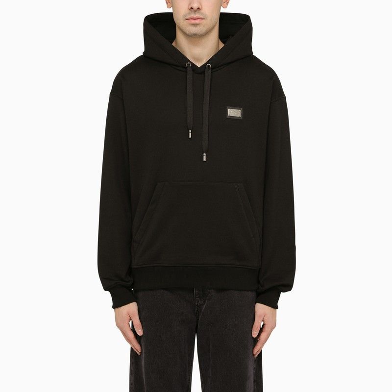 image of Dolce Gabbana Dolce&gabbana Black Hoodie With Logo, Men's (Size Small)