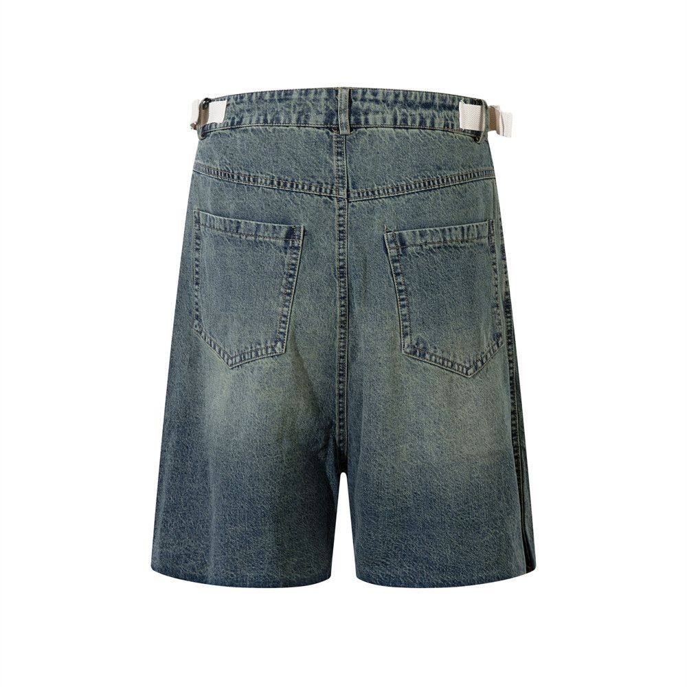 Japanese Brand × Jean Washed distressed raw edge men's punk denim shorts Size US 32 / EU 48 - 2 Thumbnail