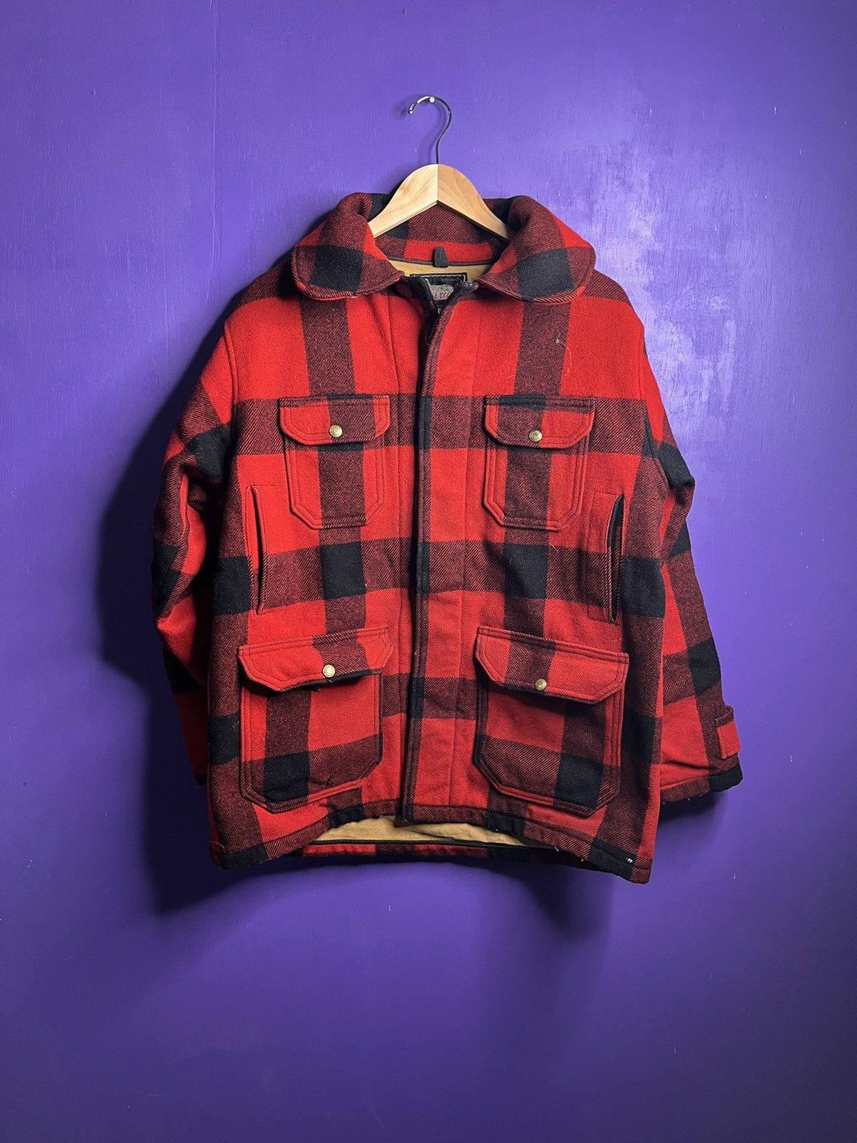 Vintage 60s Woolrich woolen mills cargo plaid jacket