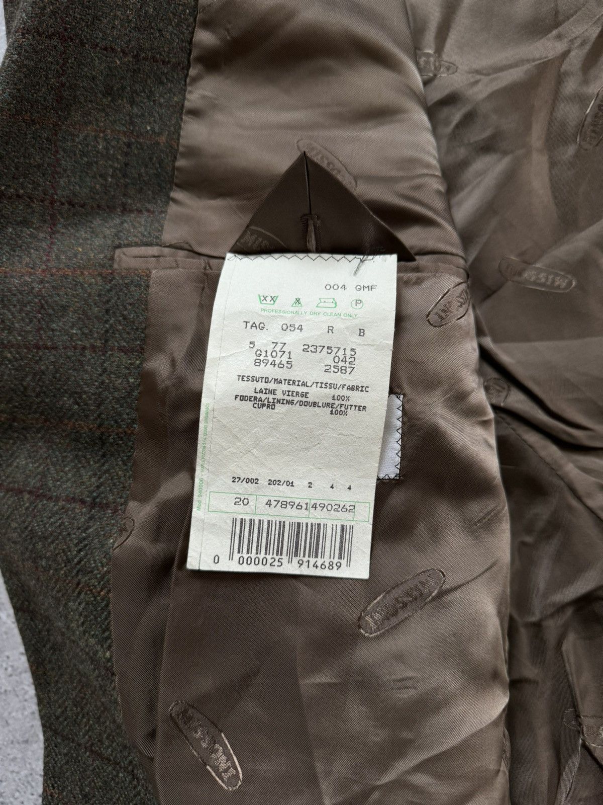 Missoni × Vintage Vintage 90s Missoni Uomo Wool Plaid Blazer Jacket Size 44R - 8 Thumbnail