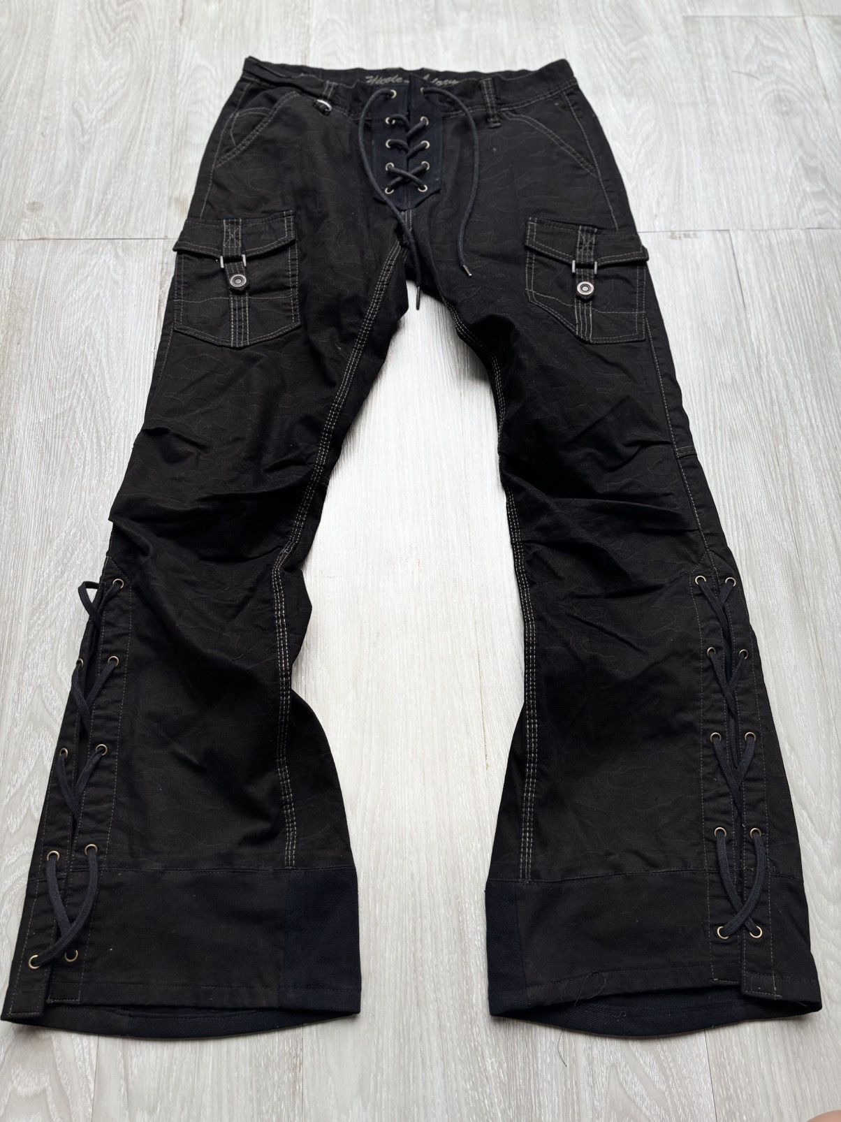 Nicole Club lace up flare cargo pants Size US 29 - 1 Thumbnail