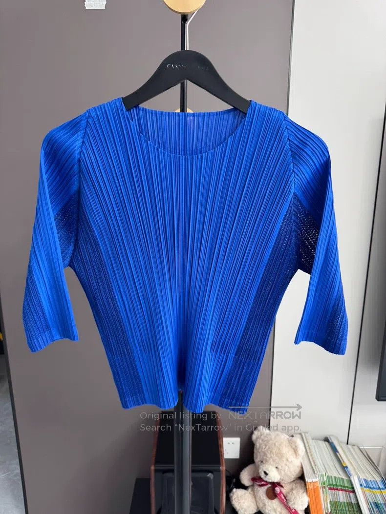 Issey Miyake Issey Miyake Ruffled Crew Neck 3/4 Sleeve Top Size L / US 10 / IT 46 - 1 Thumbnail