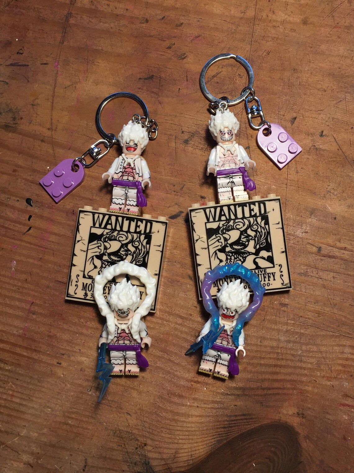 Anime One Piece Luffy Gear 5 Joy Boy anime keychain minifigure Size ONE SIZE - 2 Thumbnail